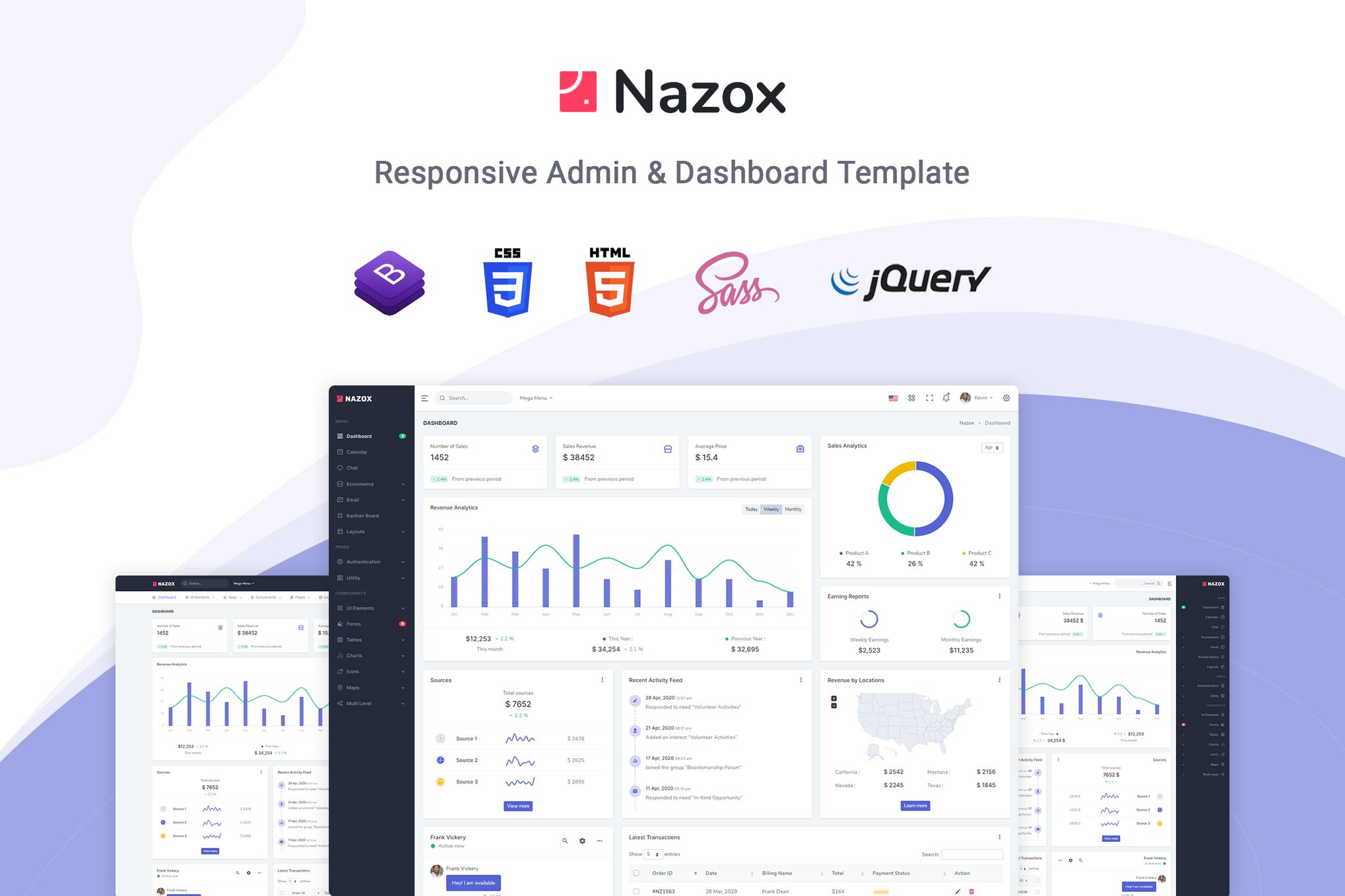 Imagen de portada de Nazox - Admin & Dashboard Template (plantilla web)