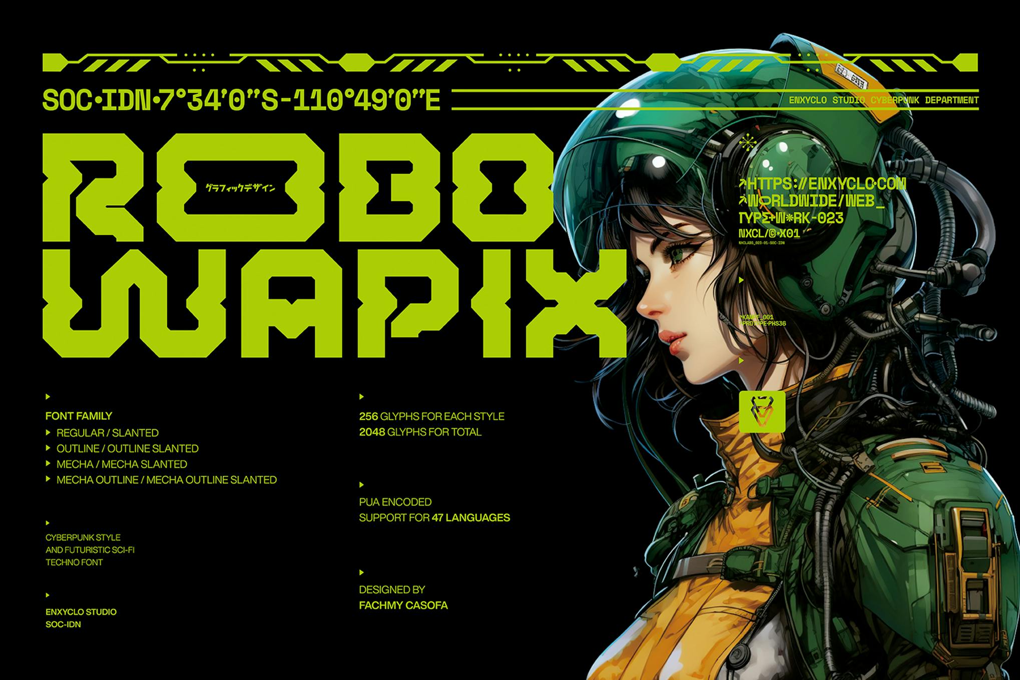 Imagen de portada de NCL Robowapix - Cyberpunk Futuristic Techno Font (fuente)