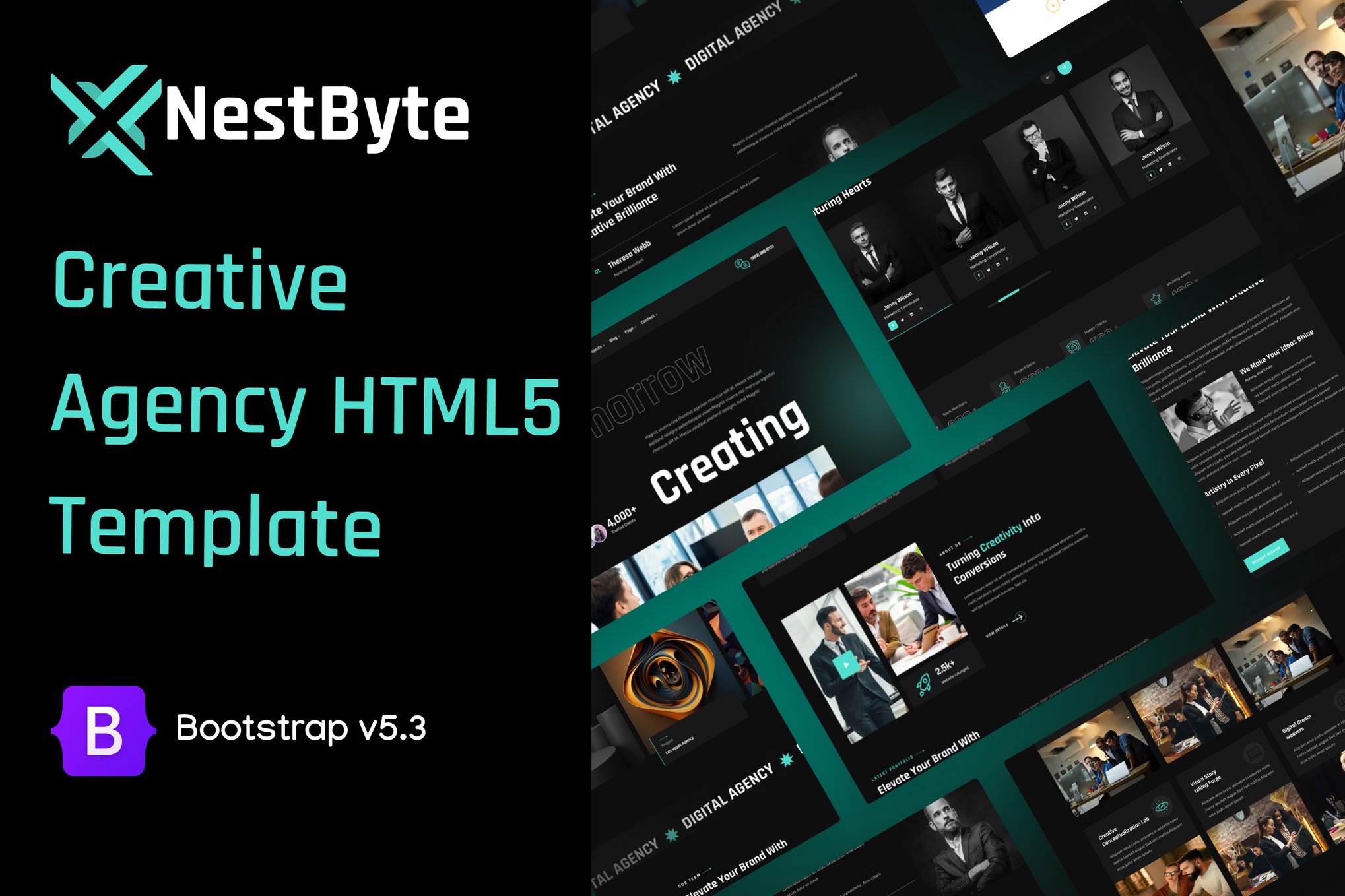 Imagen de portada de Nestbyte Creative Agency HTML5 Template (plantilla web)