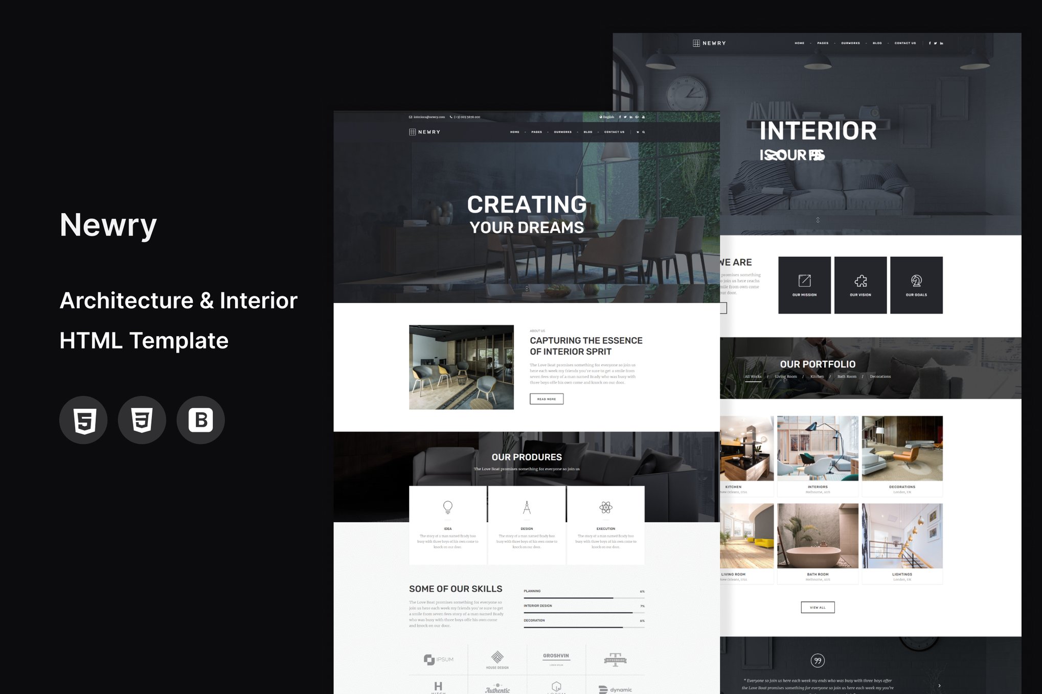Imagen de portada de Newry - Architecture & Interior Template (plantilla web)