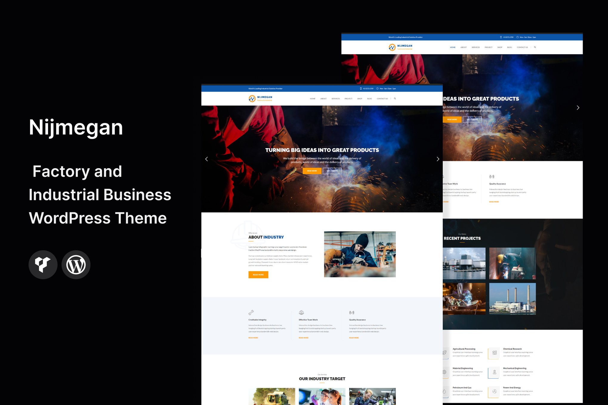 Imagen de portada de Nijmegan - Factory and Industrial Business WordPress (tema)