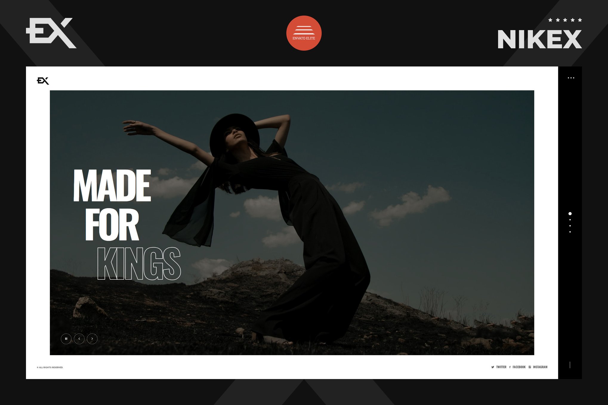 Imagen de portada de Nikex - One Page Portfolio Template (plantilla web)