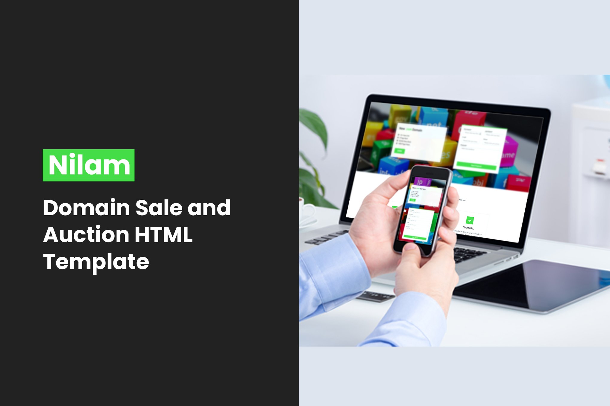 Imagen de portada de Nilam - Domain Sale and Auction HTML Template (plantilla web)