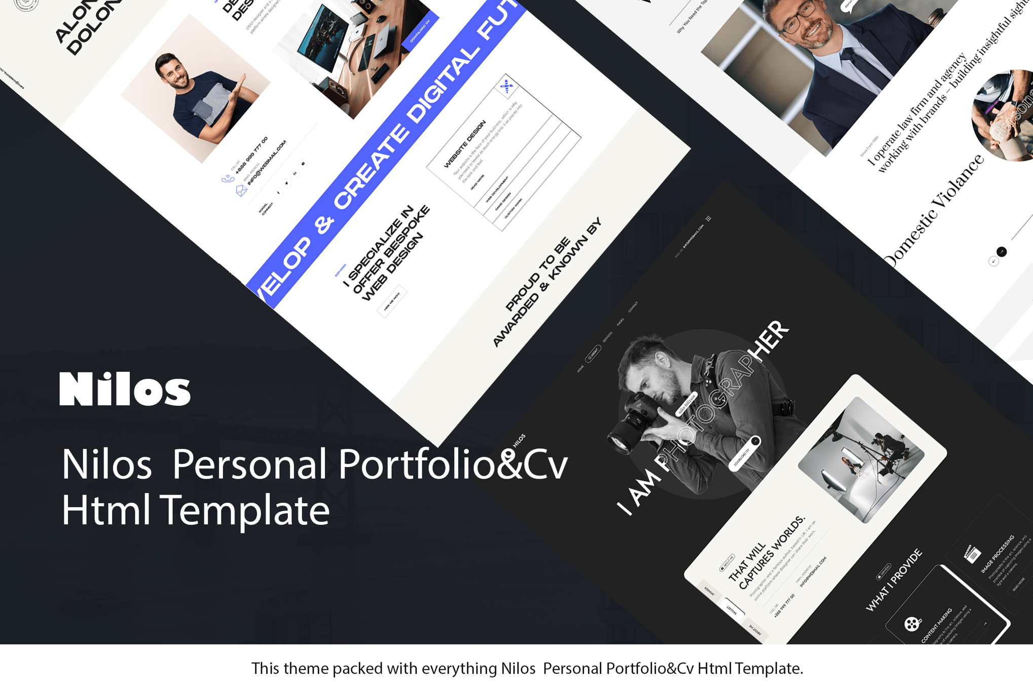 Imagen de portada de Nilos - Personal Portfolio/CV HTML Template (plantilla web)