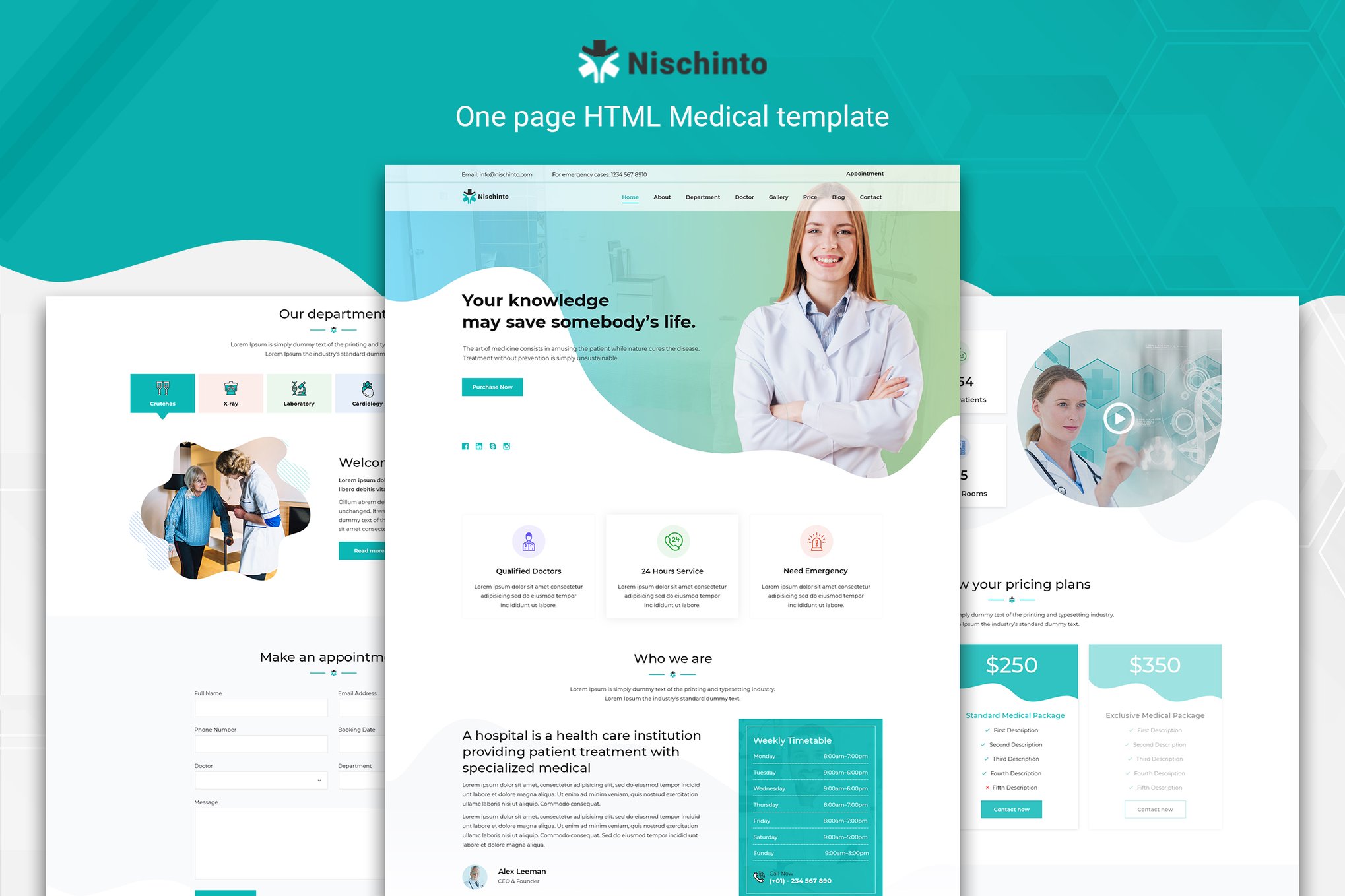 Imagen de portada de Nischinto - Medical Landing Page HTML Template (plantilla web)