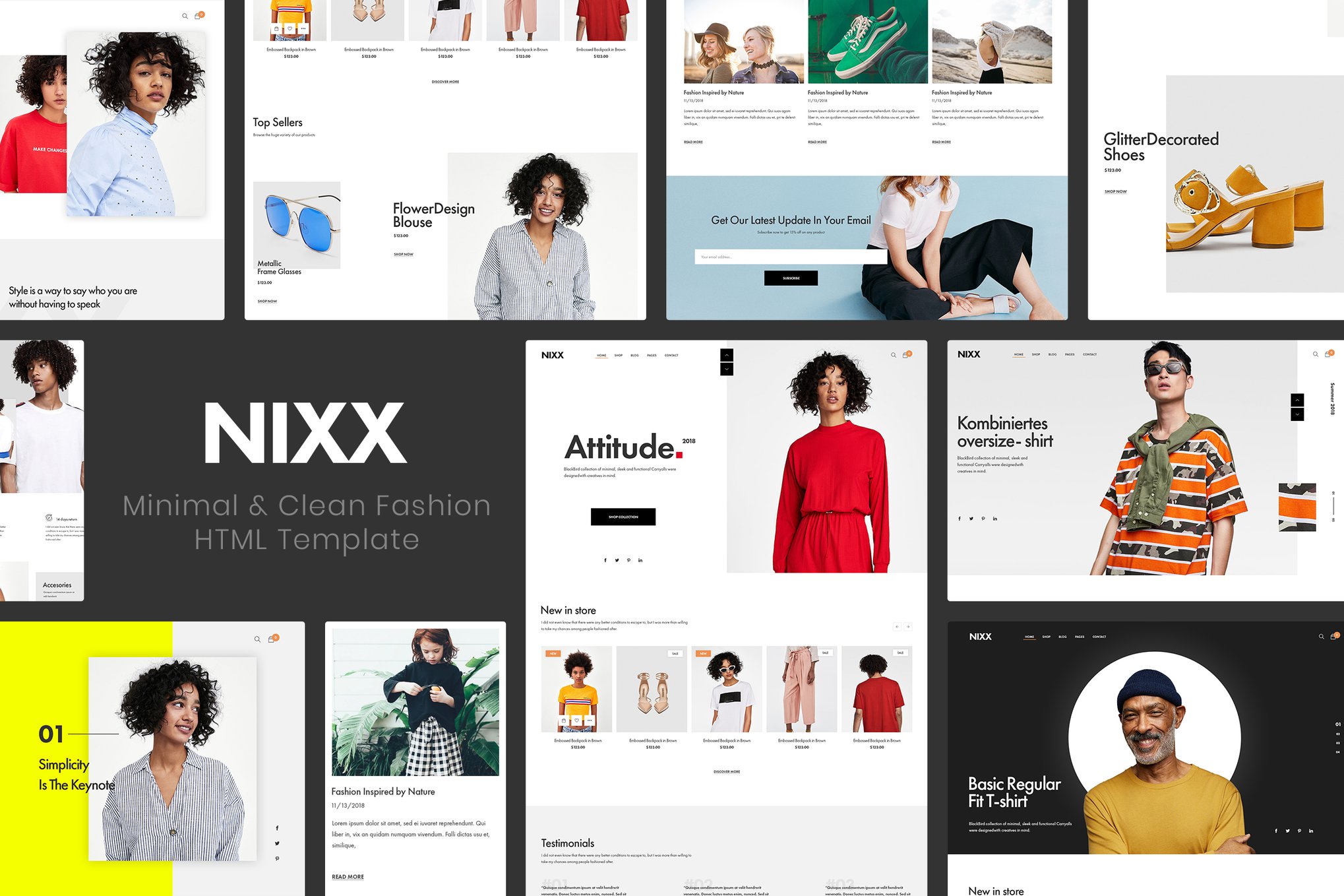 Imagen de portada de NIXX | Minimal & Clean Fashion HTML Template (plantilla web)