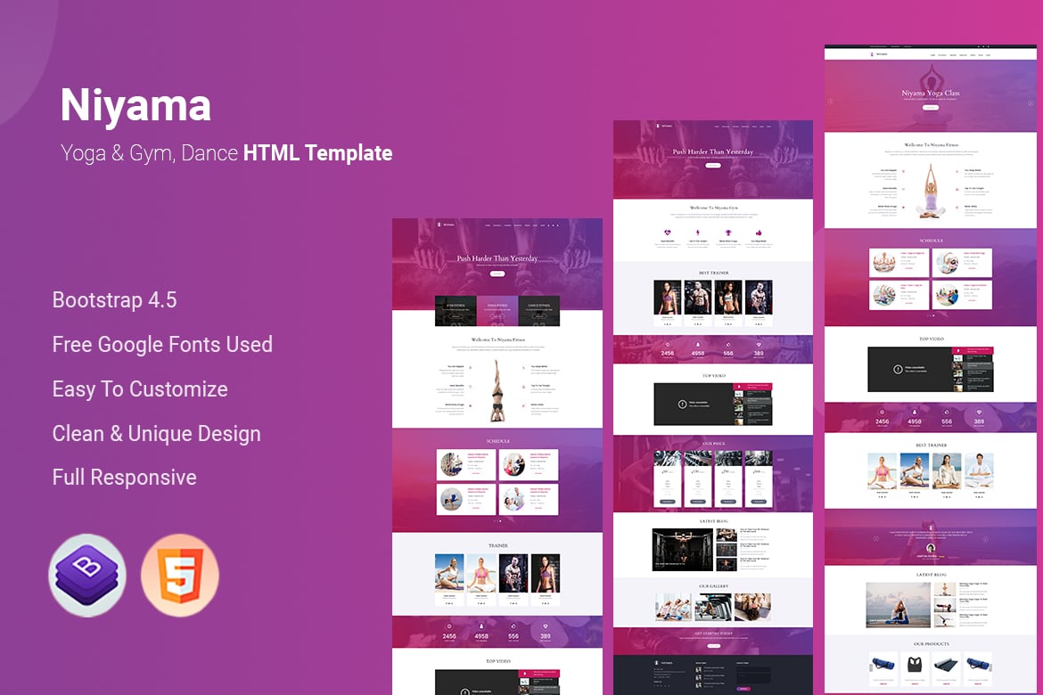 Imagen de portada de Niyama | Multipurpose Yoga & Gym, Dance HTML5 And (plantilla web)
