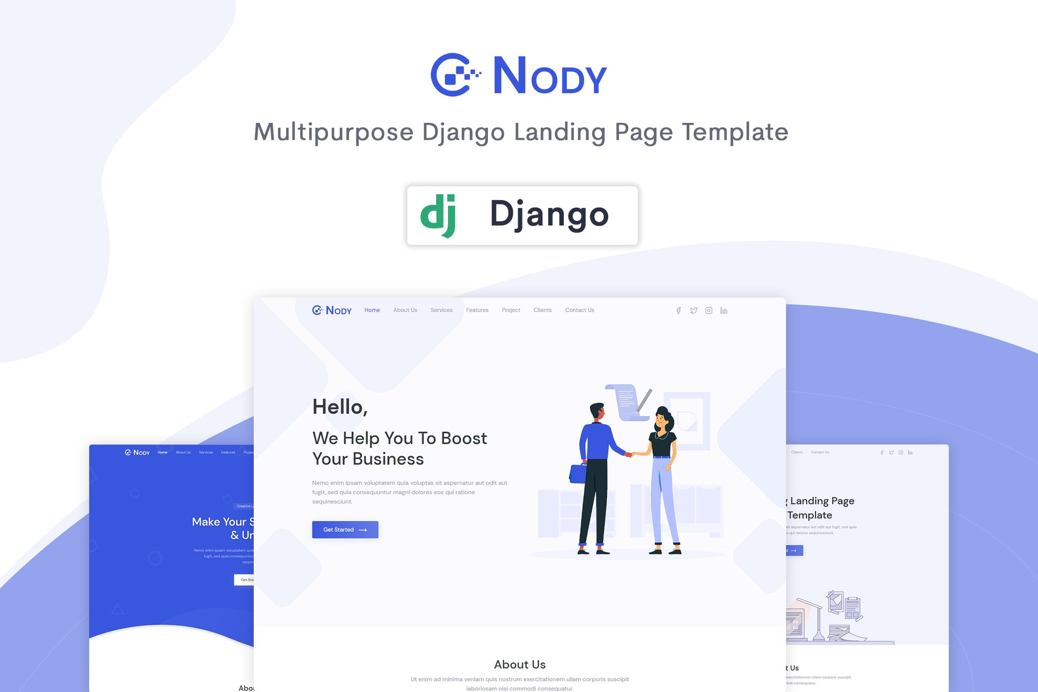 Imagen de portada de Nody - Django Landing Page Template (plantilla web)