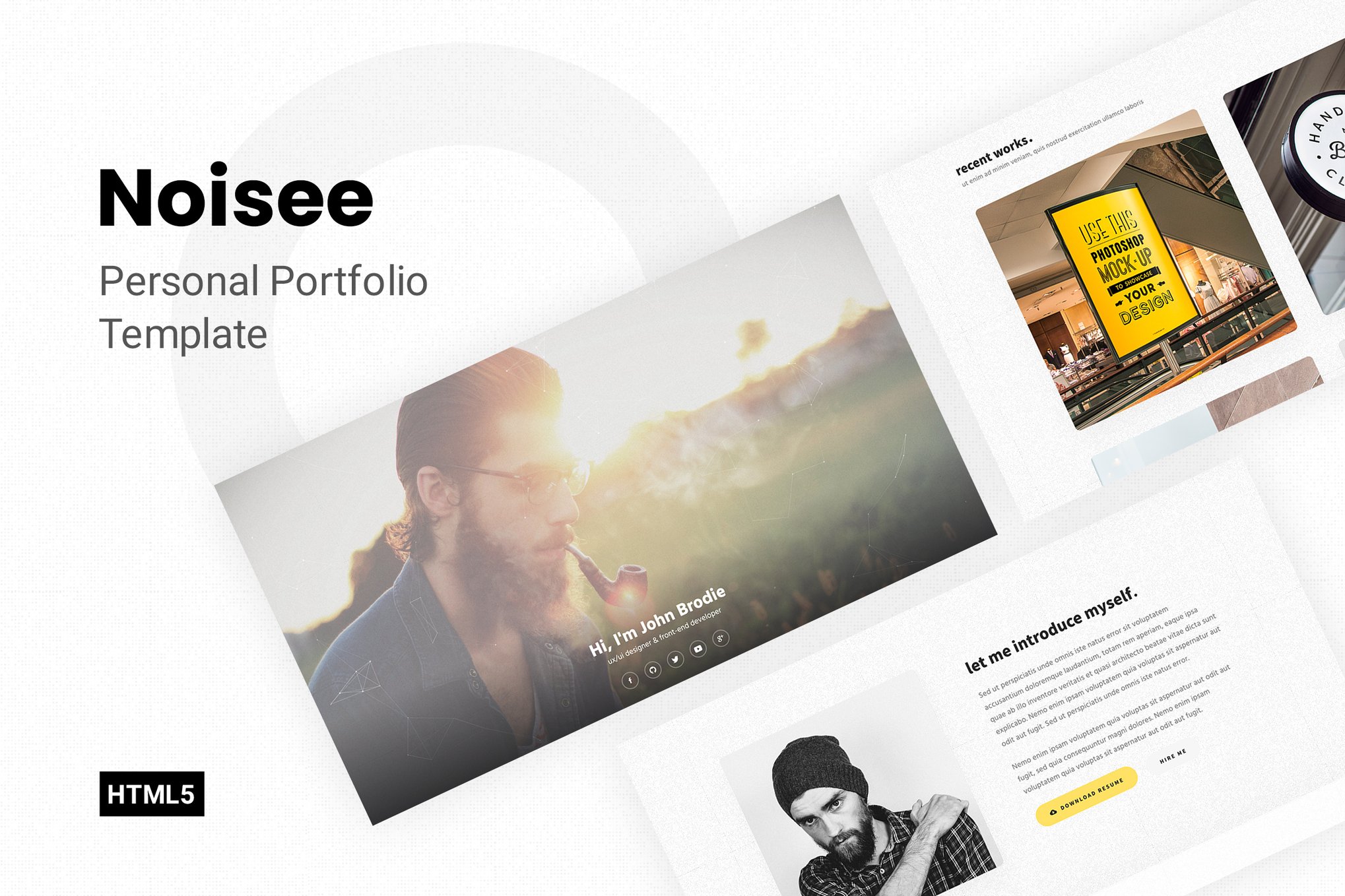 Imagen de portada de Noisee - Personal Portfolio Template (plantilla web)