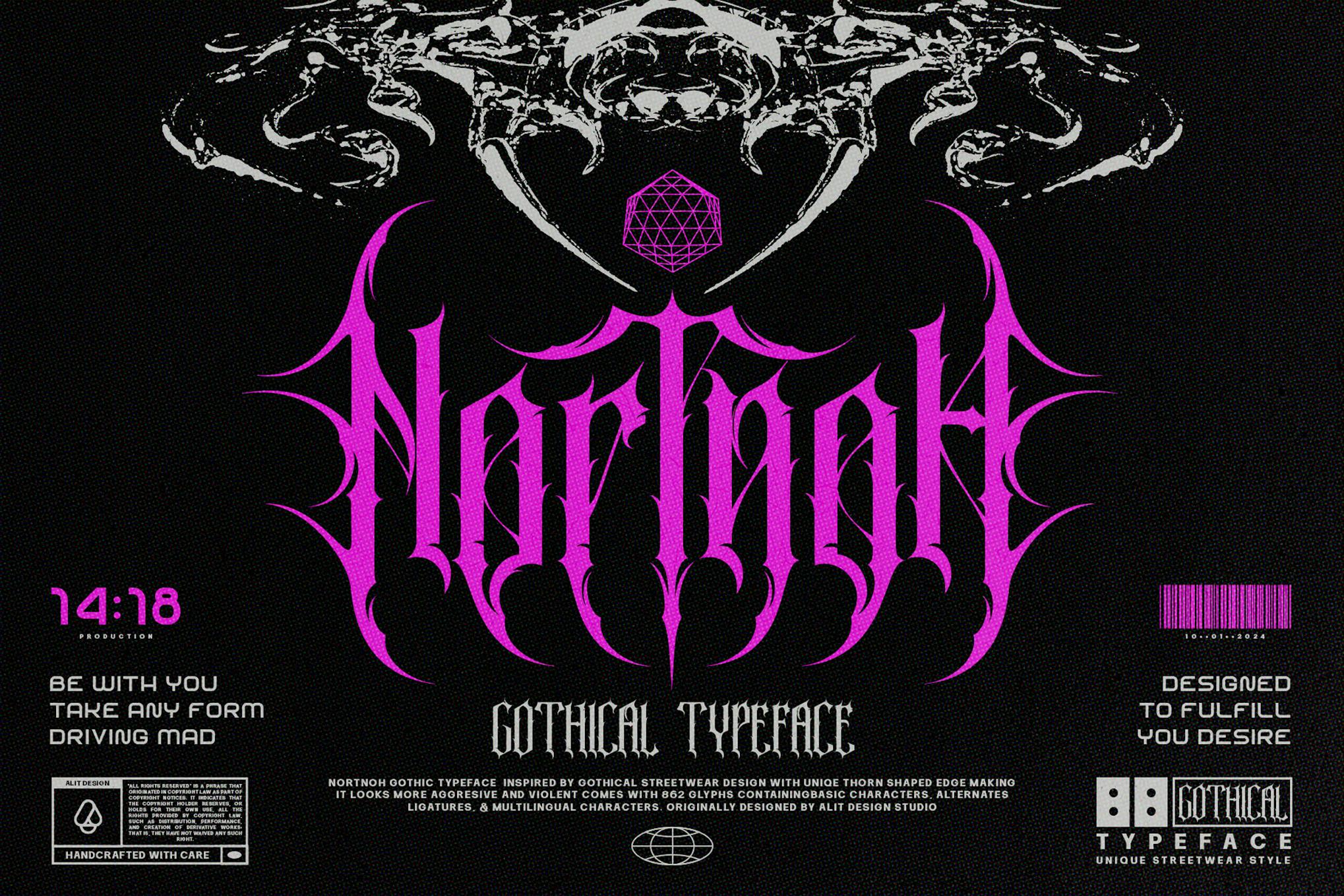 Imagen de portada de Nortnoh Metal Modern Typeface (fuente)