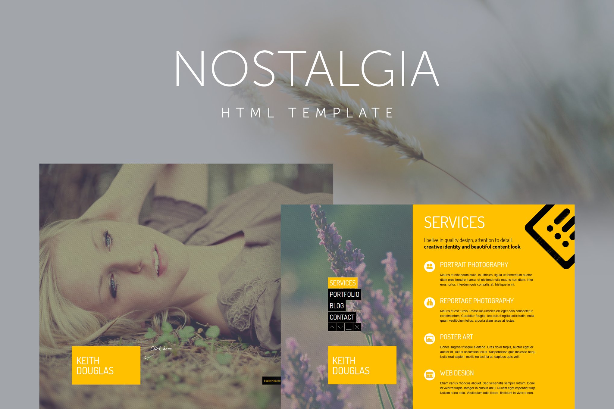 Imagen de portada de Nostalgia - Responsive Minimal Portfolio Template (plantilla web)