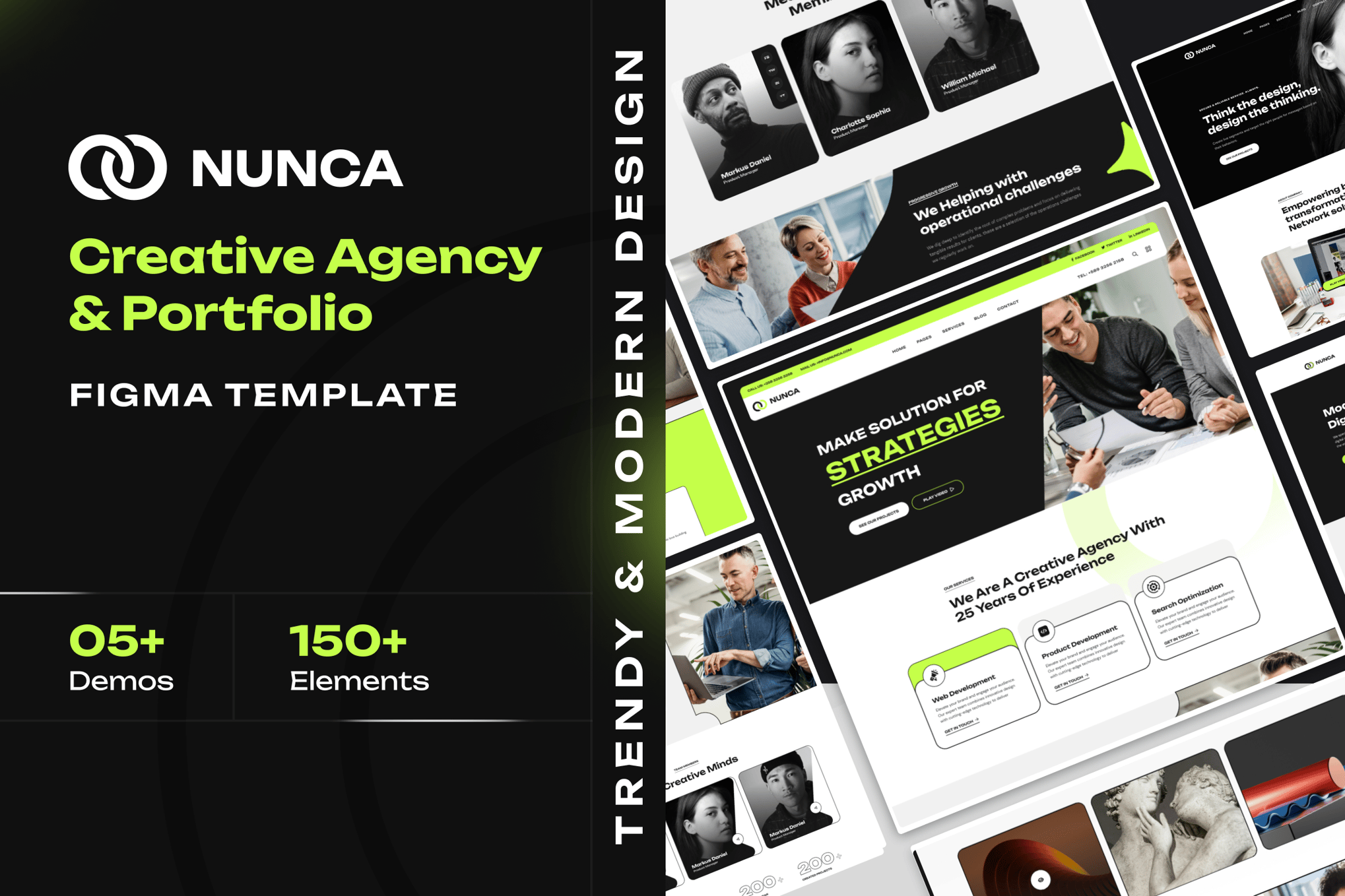 Imagen de portada de Nunca – Creative Agency & Portfolio Figma Template (plantilla web)