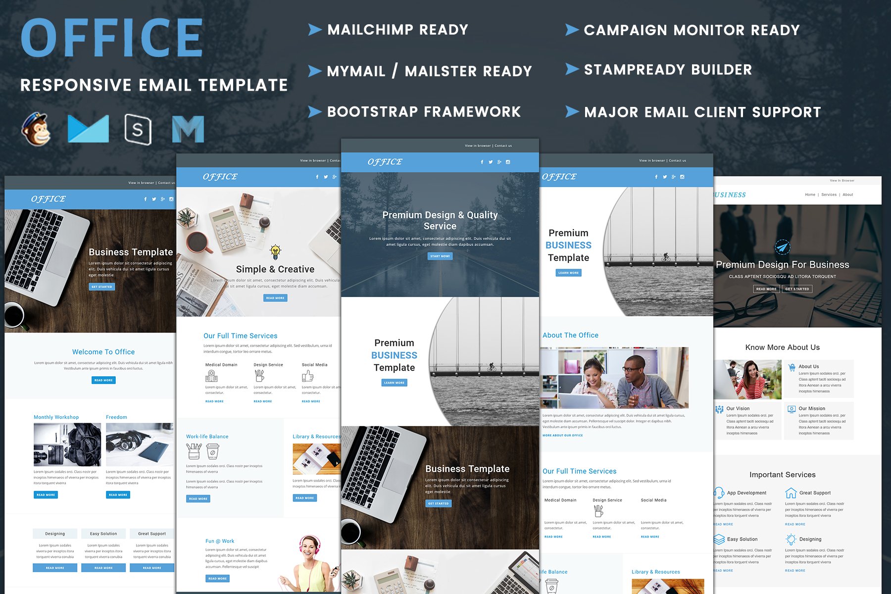 Imagen de portada de Office - Multipurpose Responsive Email Templates (plantilla web)