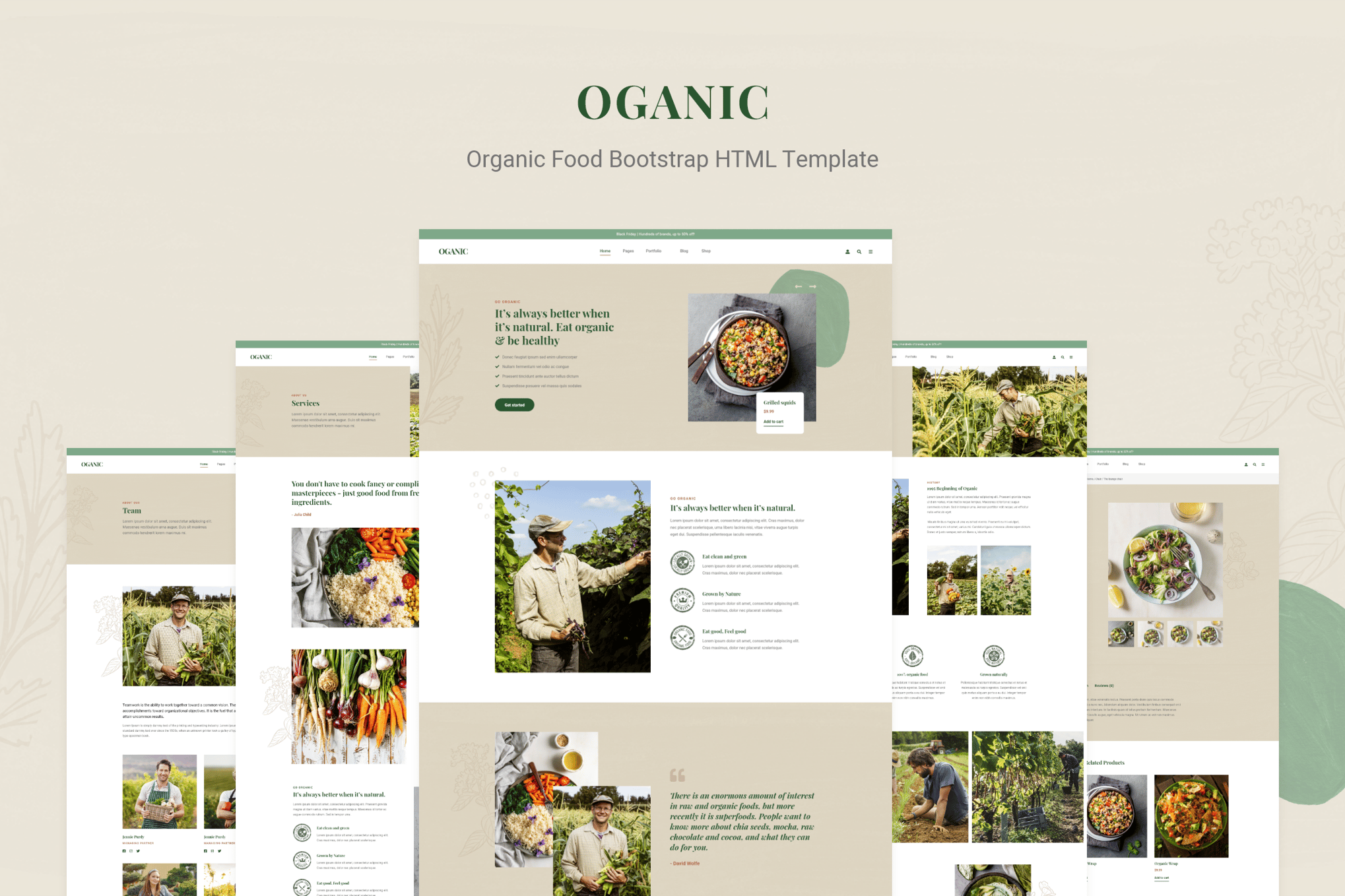 Imagen de portada de Oganic - Organic Food Bootstrap HTML Template (plantilla web)