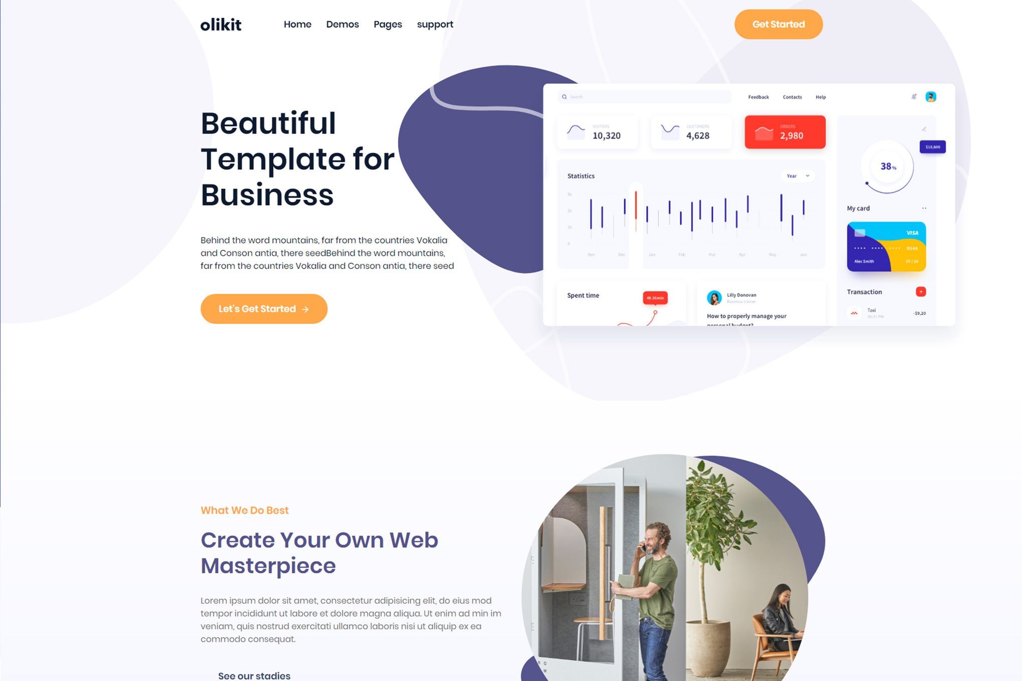 Imagen de portada de Olikit - Creative SaaS & Agency Template (plantilla web)