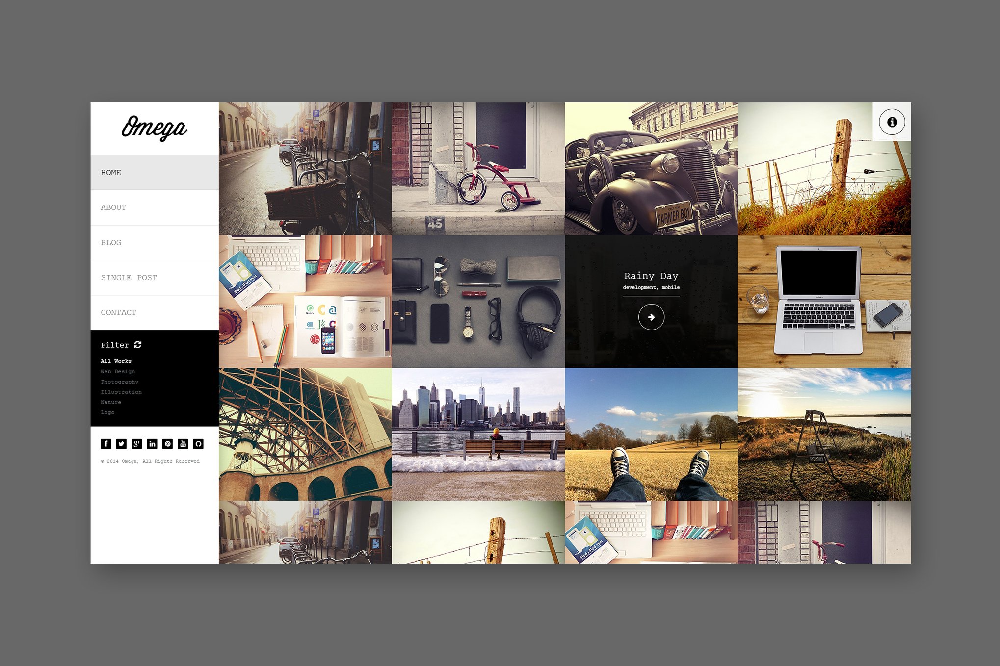 Imagen de portada de Omega - Full Width HTML Portfolio (plantilla web)