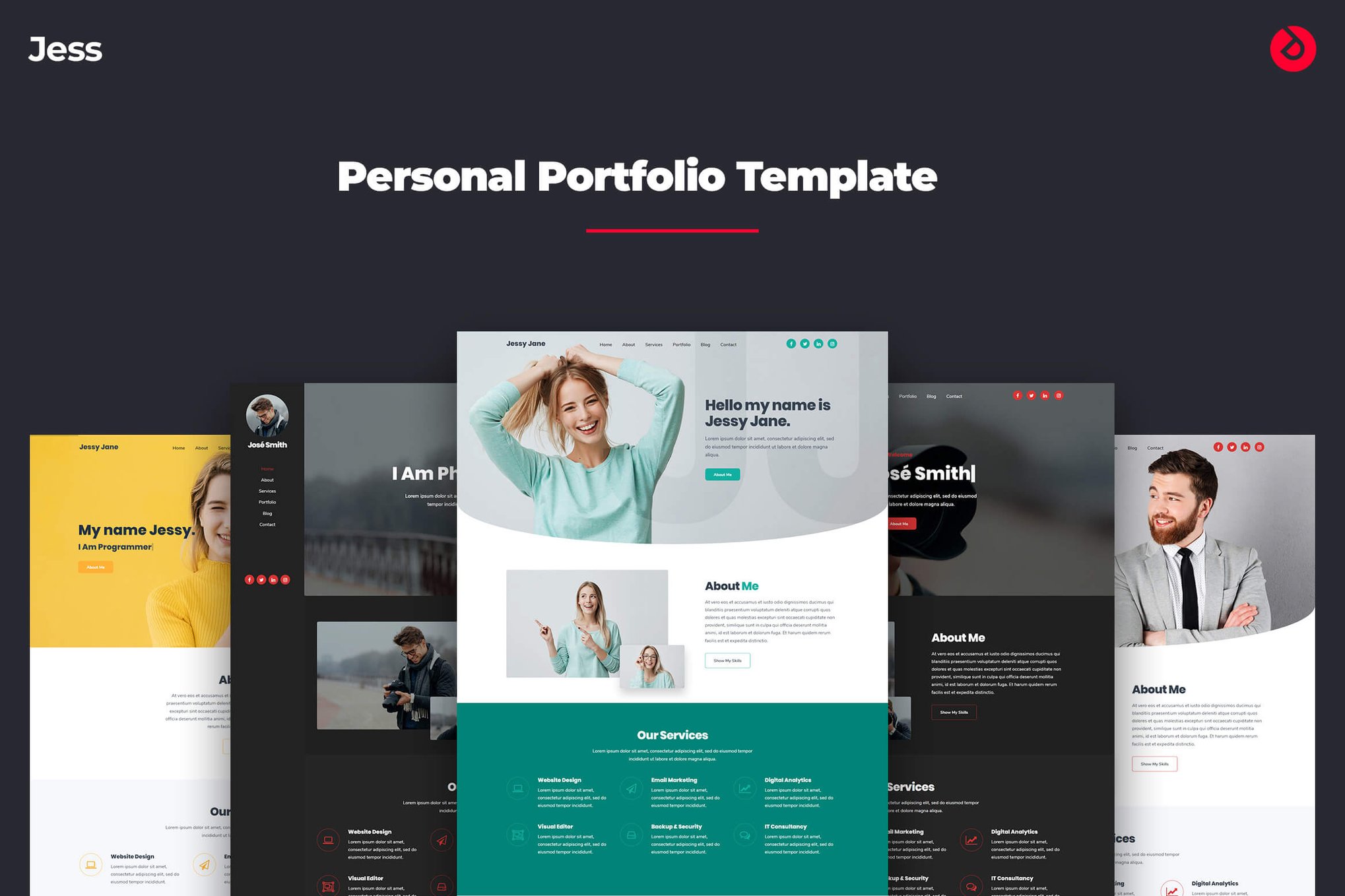 Imagen de portada de Onepage Personal, Resume, & Portfolio - Jess (plantilla web)