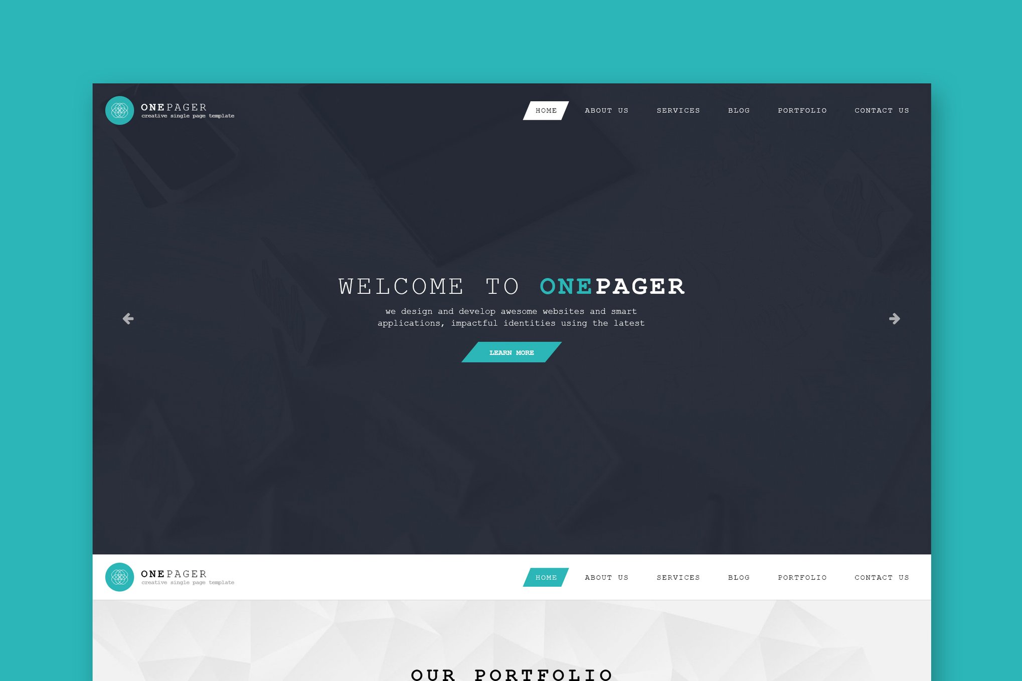 Imagen de portada de Onepager - Responsive One Page HTML Template (plantilla web)
