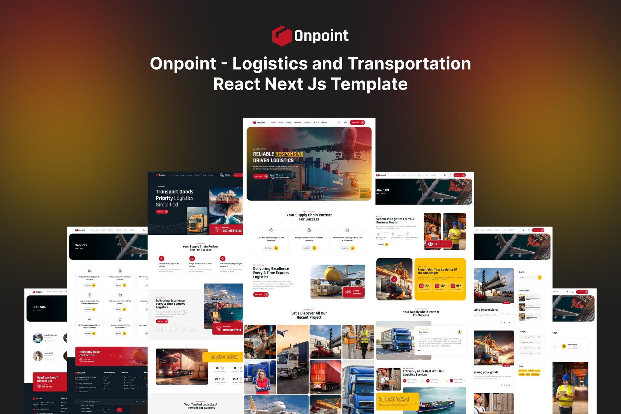 Imagen de portada de Onpoint - Logistics React Next Js Template (plantilla web)