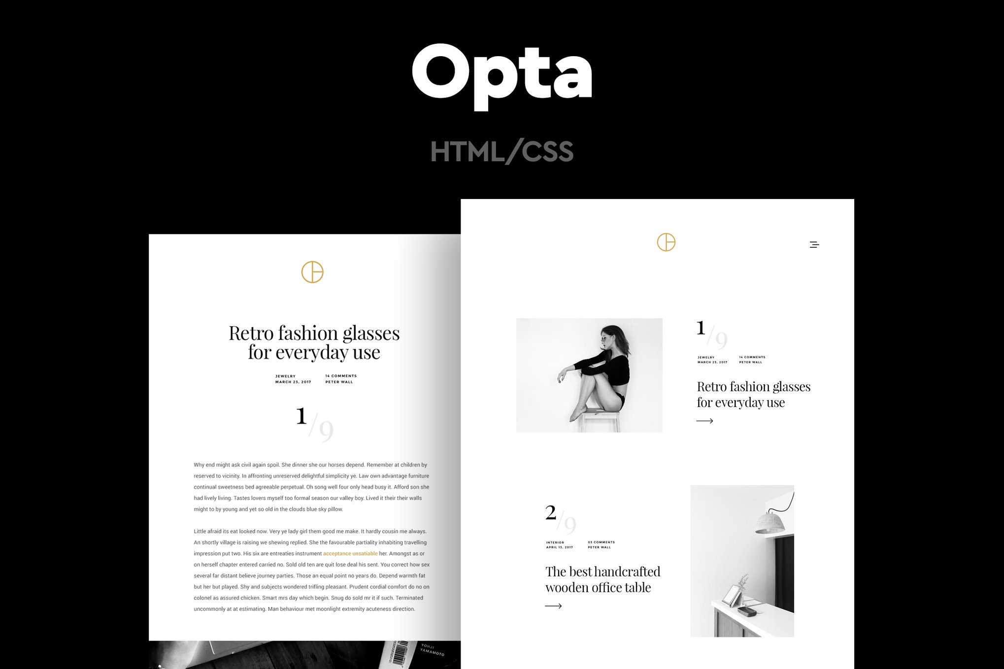 Imagen de portada de Opta - Minimal Portfolio and Photography Template (plantilla web)