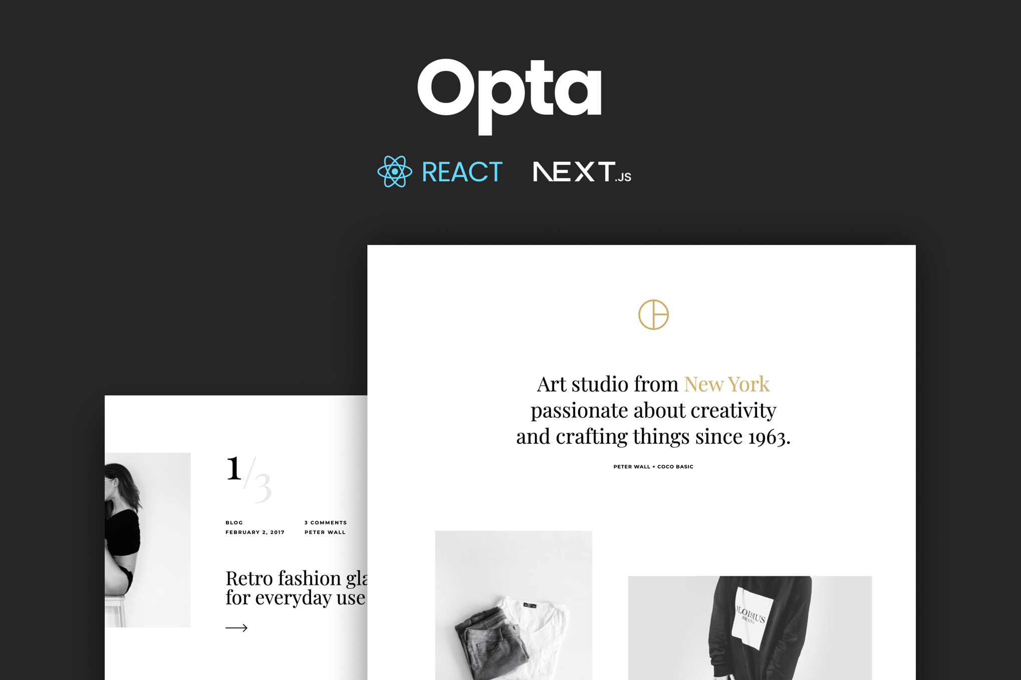 Imagen de portada de Opta - Minimal React NextJs Template (plantilla web)