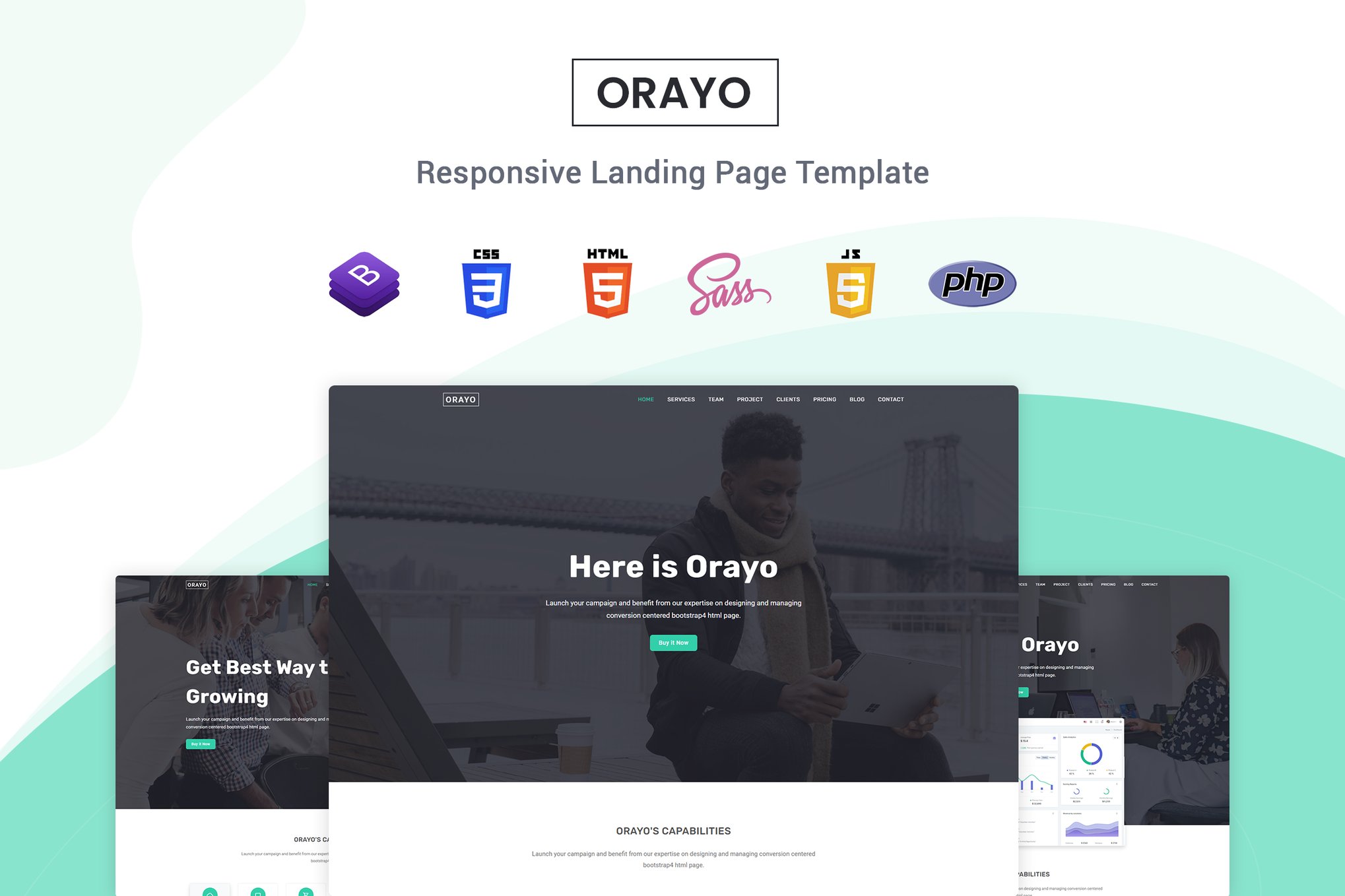 Imagen de portada de Orayo - Responsive Landing Page Template (plantilla web)