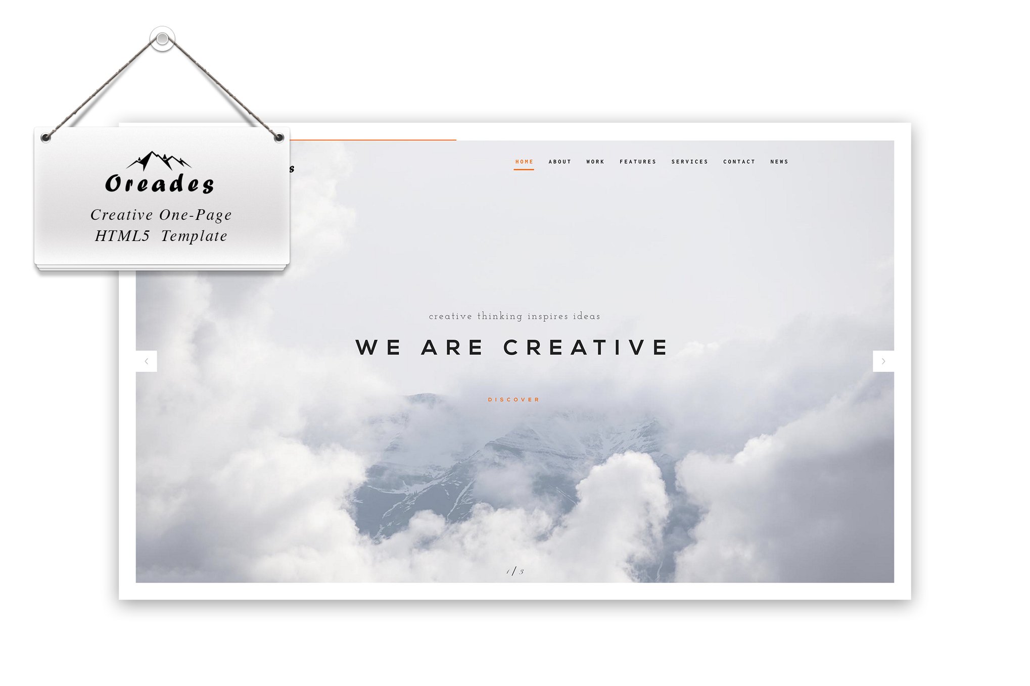 Imagen de portada de Oreades - Creative One-Page HTML5 Template (plantilla web)