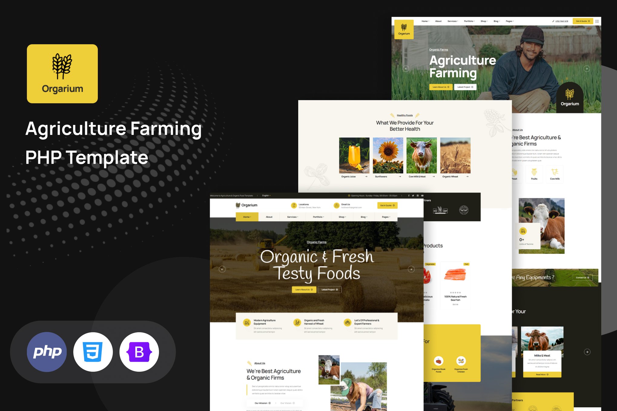 Imagen de portada de Orgarium - Agriculture Farming PHP Template (plantilla web)