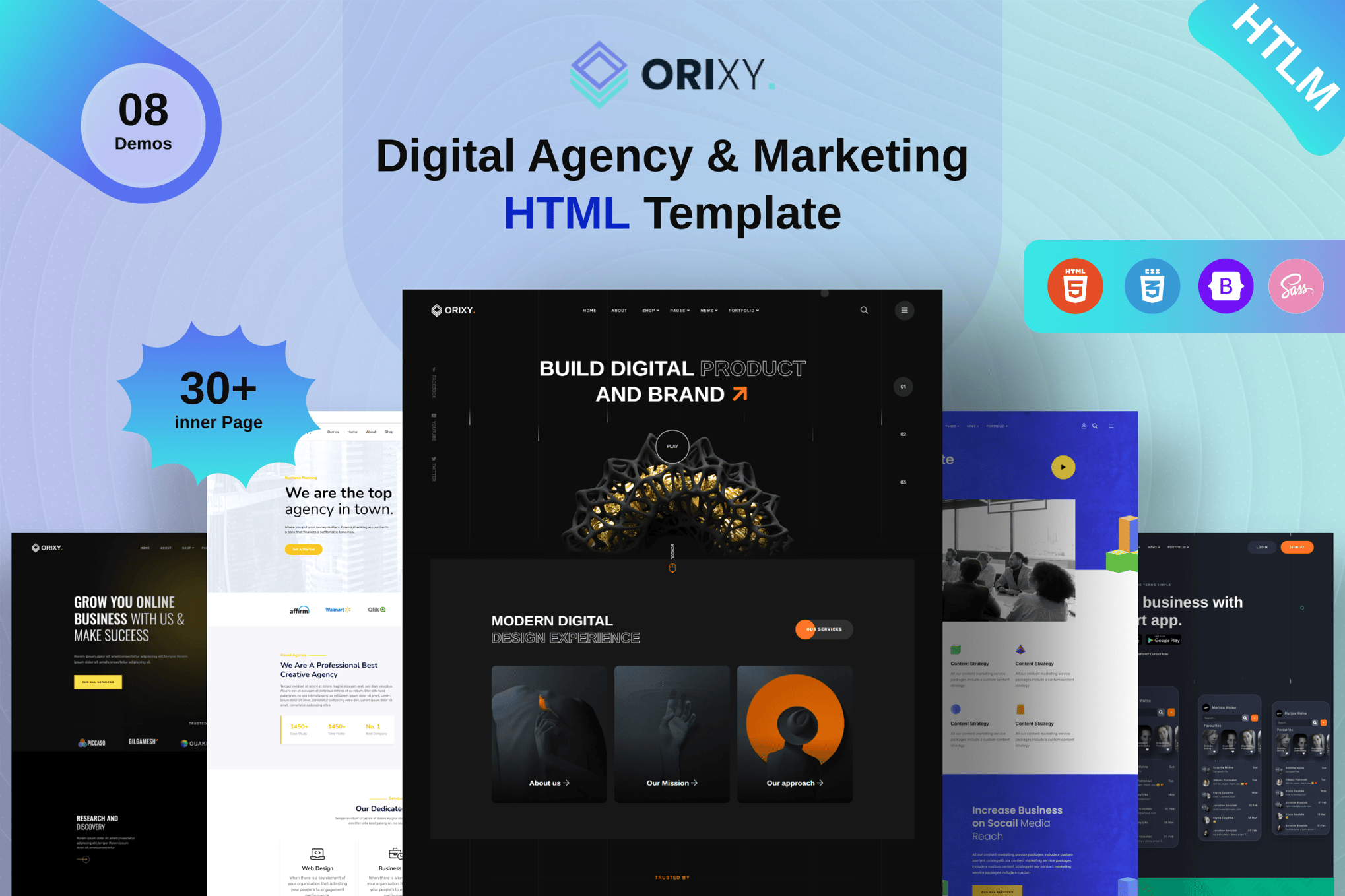 Imagen de portada de Orixy - Creative Digital Agency HTML Template (plantilla web)