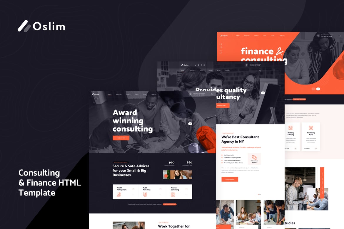 Imagen de portada de Oslim - Consulting Finance HTML Template (plantilla web)