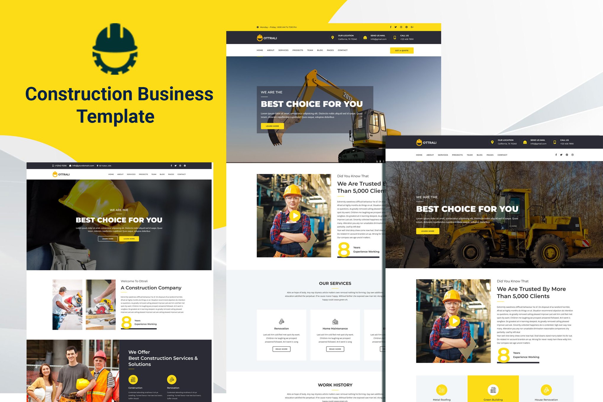 Imagen de portada de Ottrali - Construction Business Template (plantilla web)