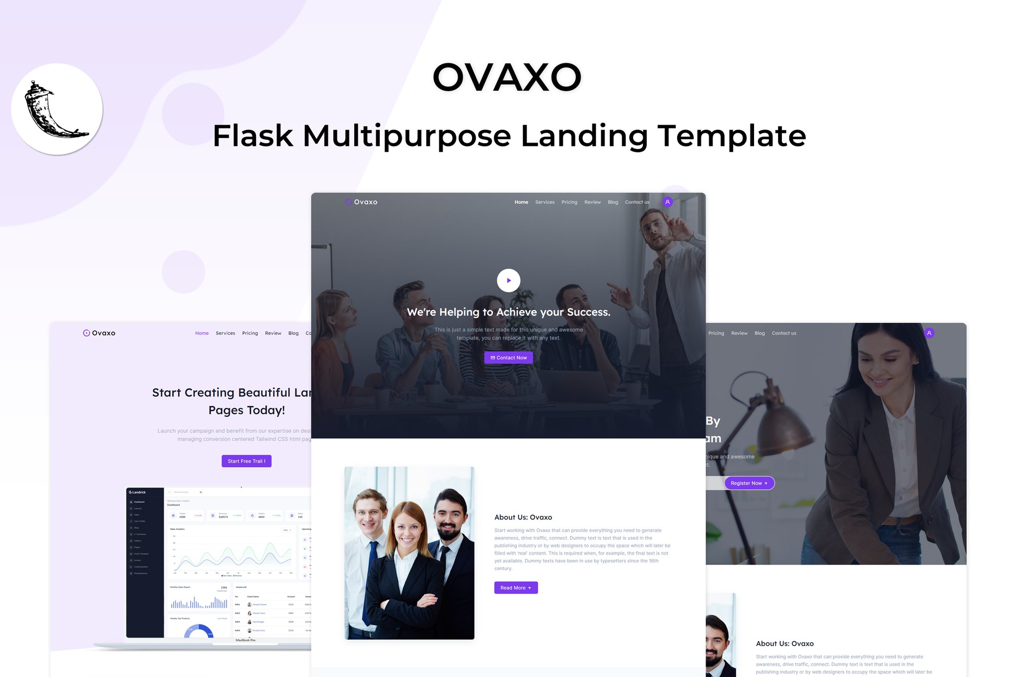 Imagen de portada de Ovaxo - Flask Multipurpose Business Template (plantilla web)
