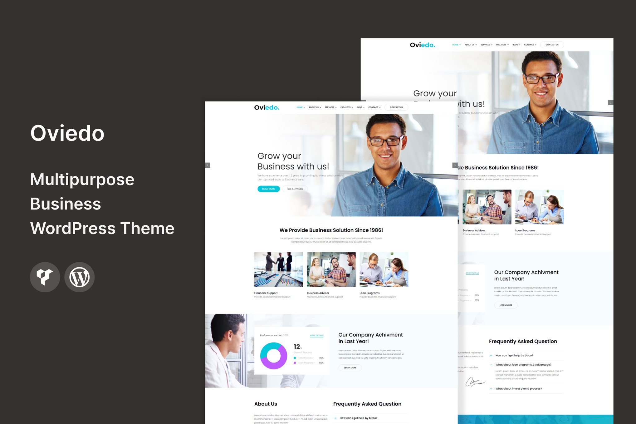 Imagen de portada de Oviedo - Multipurpose Business WordPress Theme (tema)