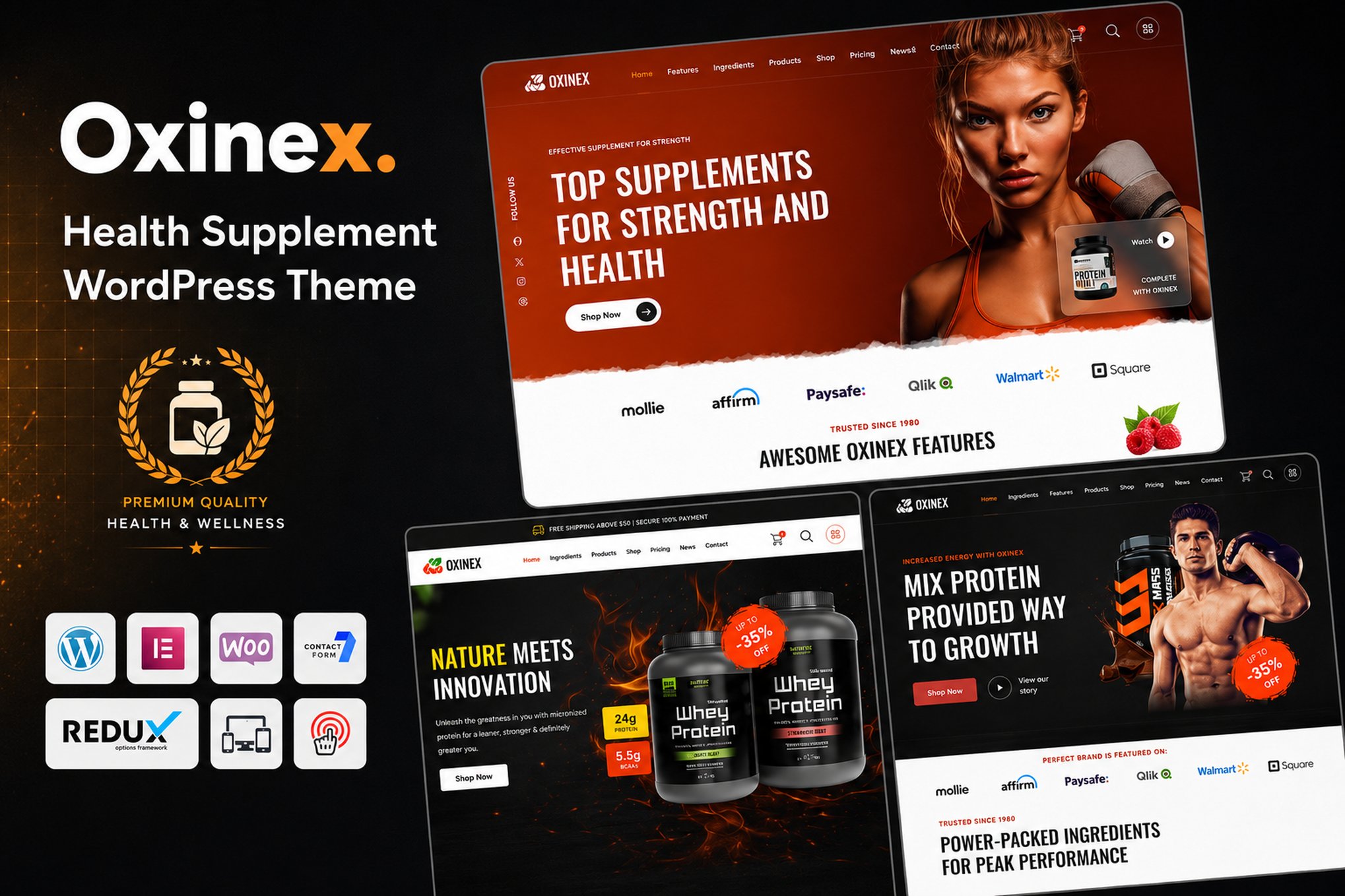 Imagen de portada de Oxinex - Health Supplement WordPress Theme (tema)
