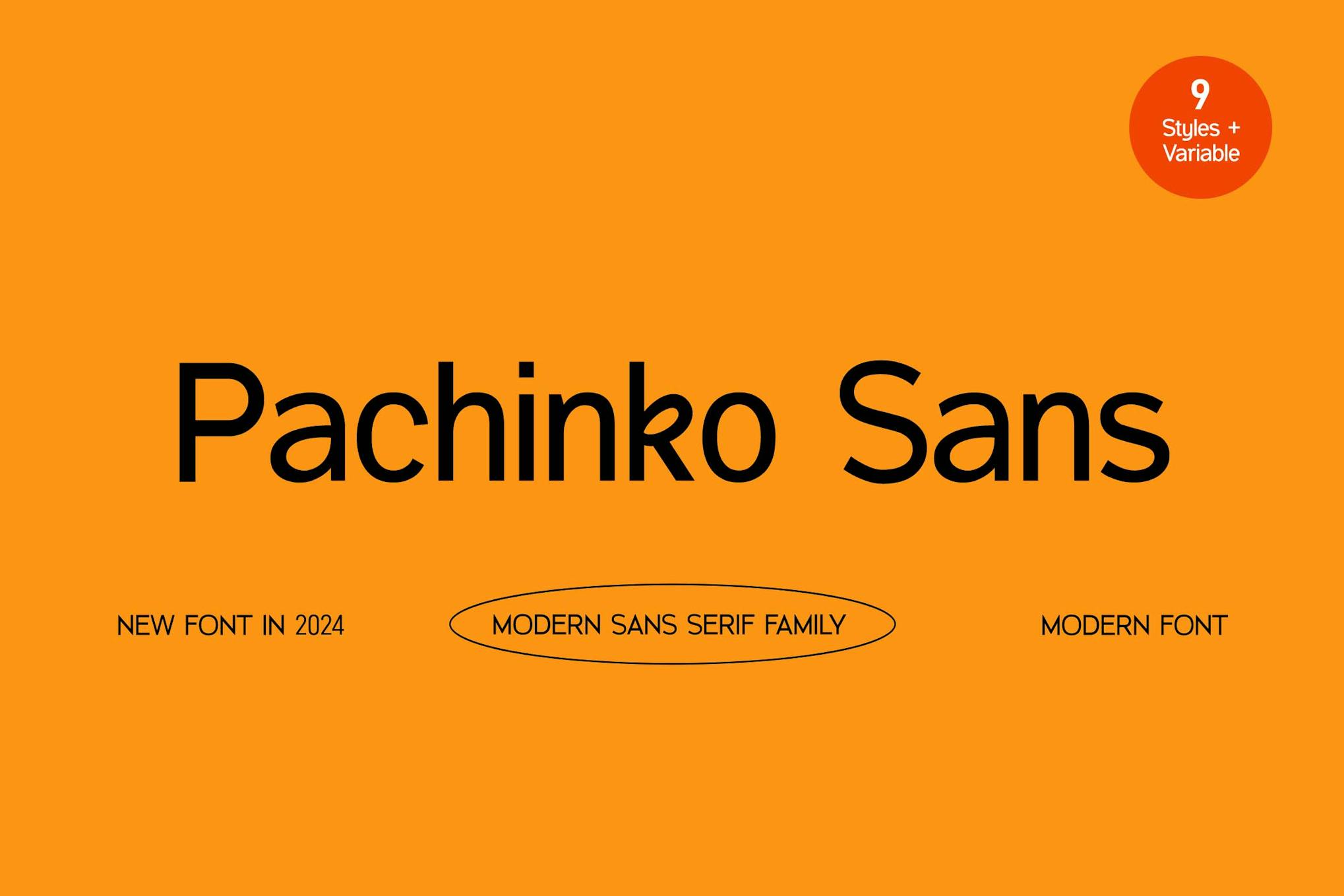 Imagen de portada de Pachinko Modern Sans Serif Family Font (fuente)