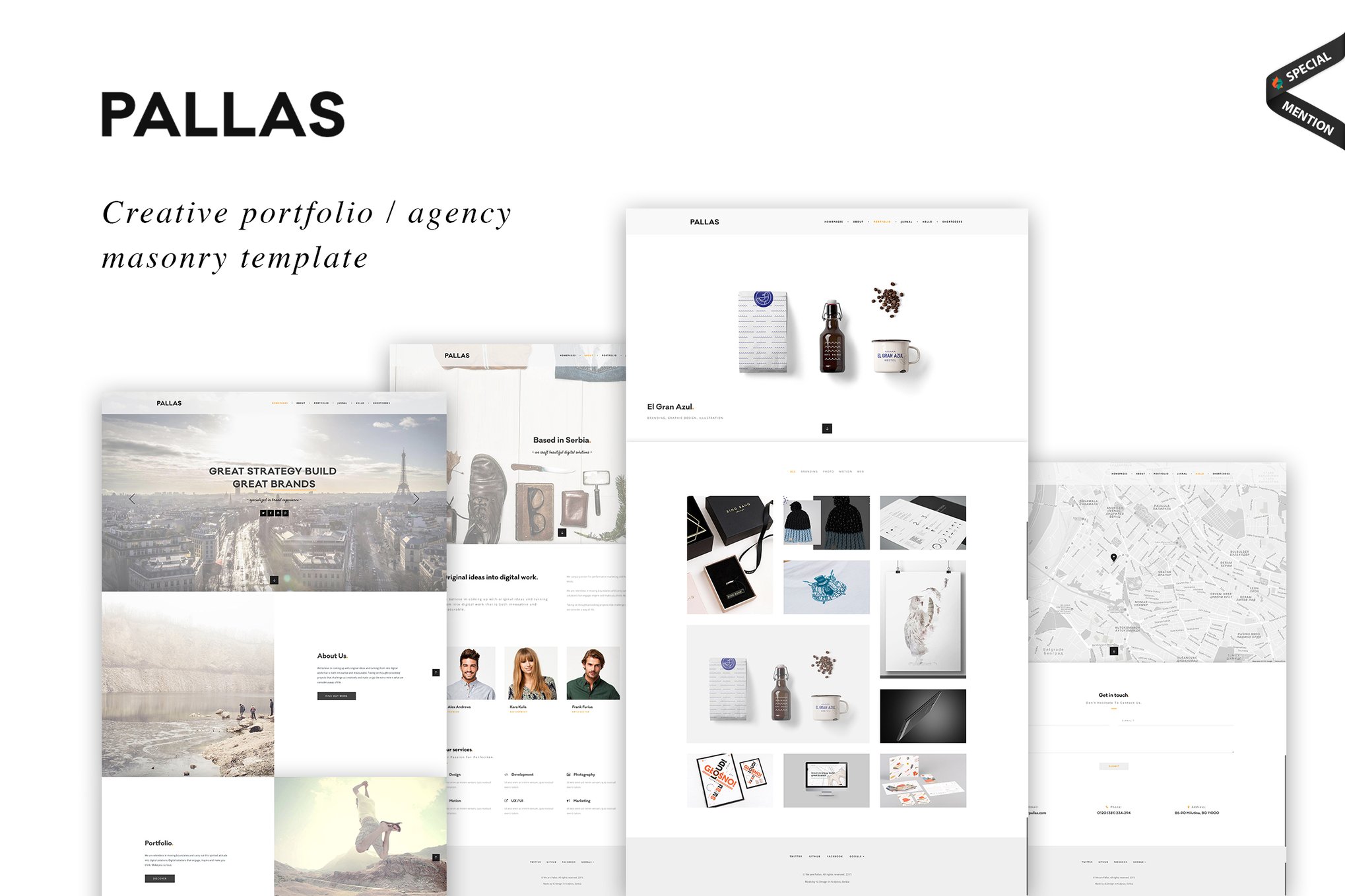 Imagen de portada de Pallas - Creative Masonry Portfolio Template (plantilla web)