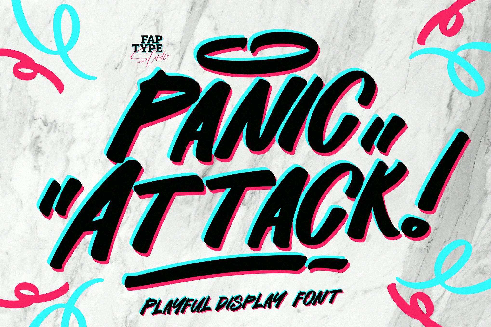 Imagen de portada de Panic Attack | Playful Display Font (fuente)