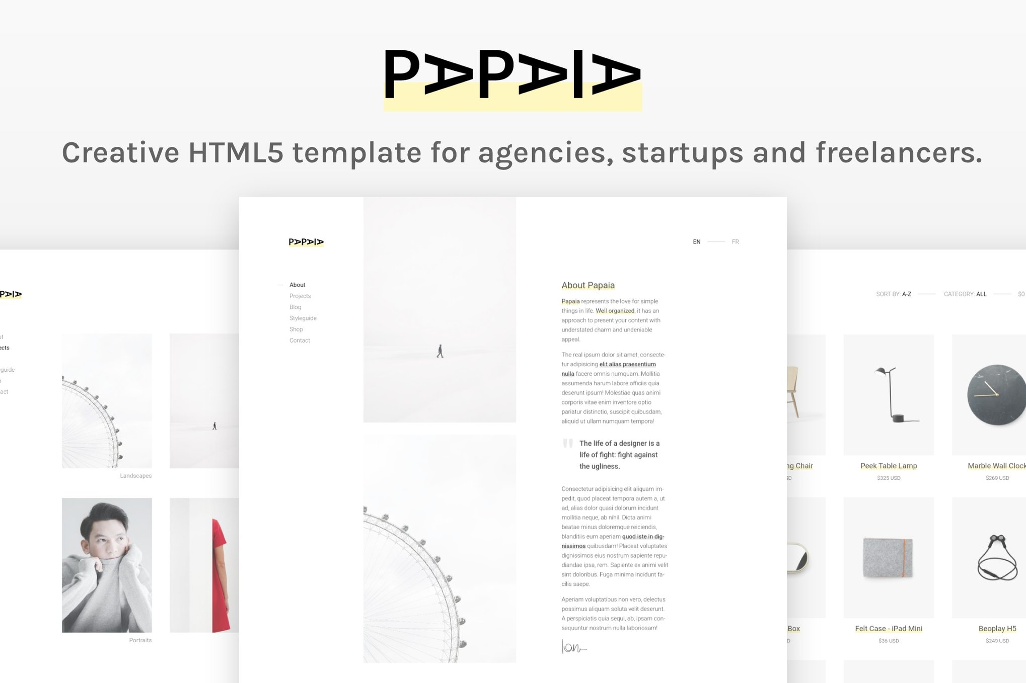Imagen de portada de Papaia - Creative & Minimal HTML Site Template (plantilla web)