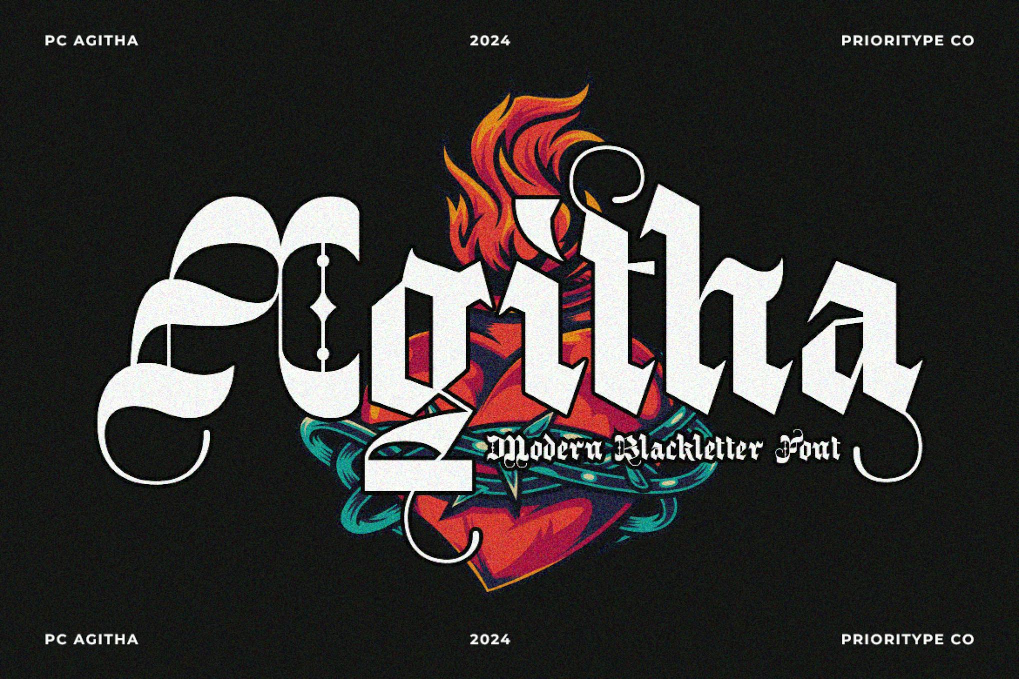Imagen de portada de PC Agitha – Modern Blackletter Font (fuente)