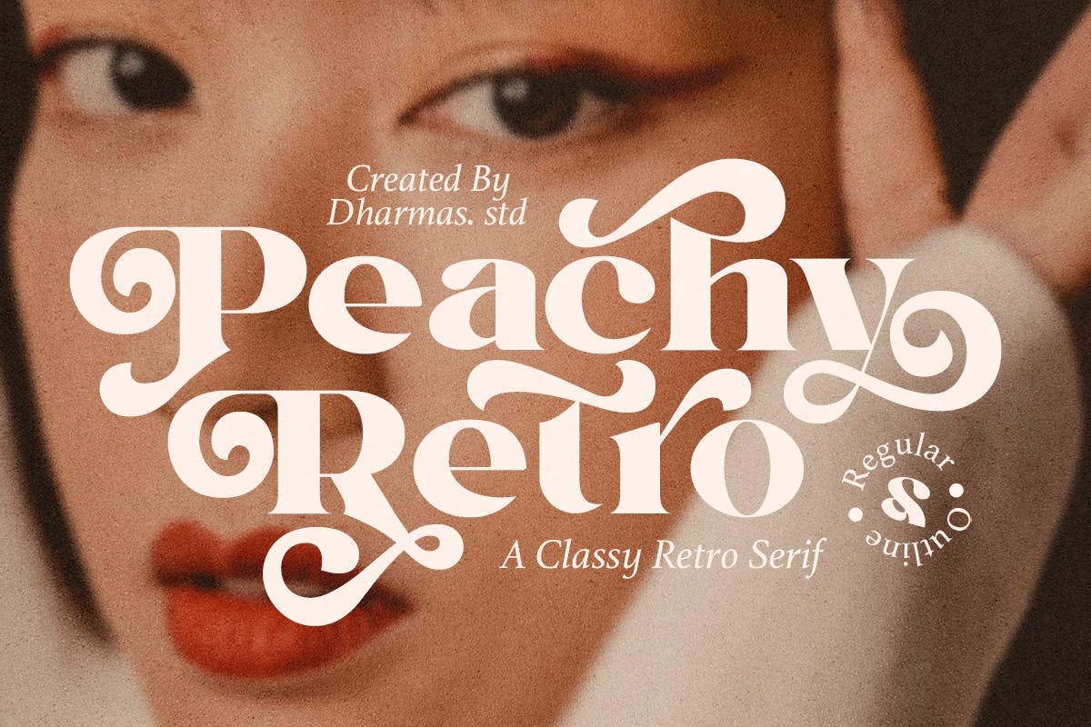Imagen de portada de Peachy Retro - Decorative Modern Serif (fuente)