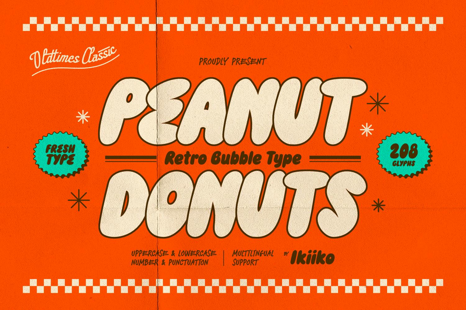 Imagen de portada de Peanut Donuts - Retro Bubble Font (fuente)