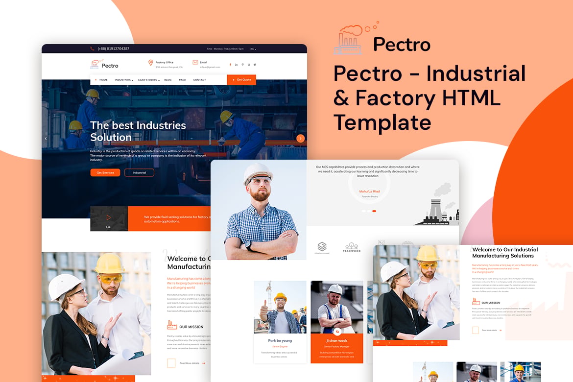 Imagen de portada de Pectro - Industrial & Factory HTML Template (plantilla web)