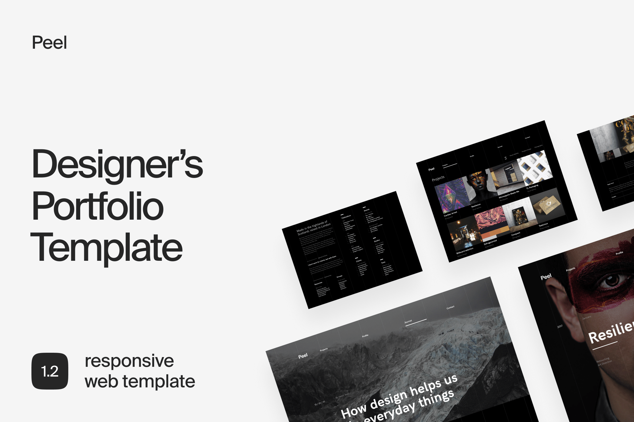 Imagen de portada de Peel | Portfolio Template For Creatives (plantilla web)