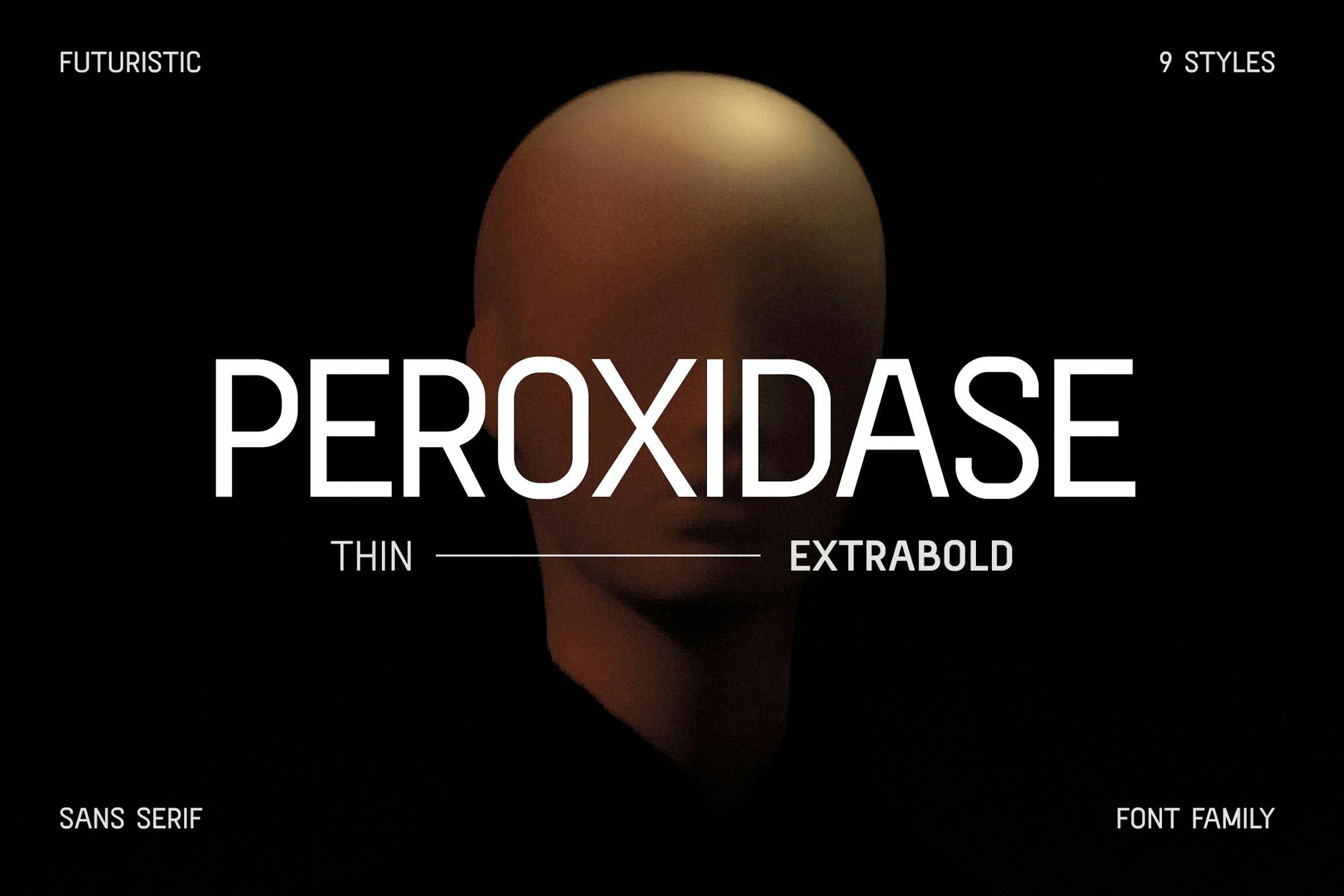 Imagen de portada de Peroxidase Futuristic Sans Serif Family Font (fuente)