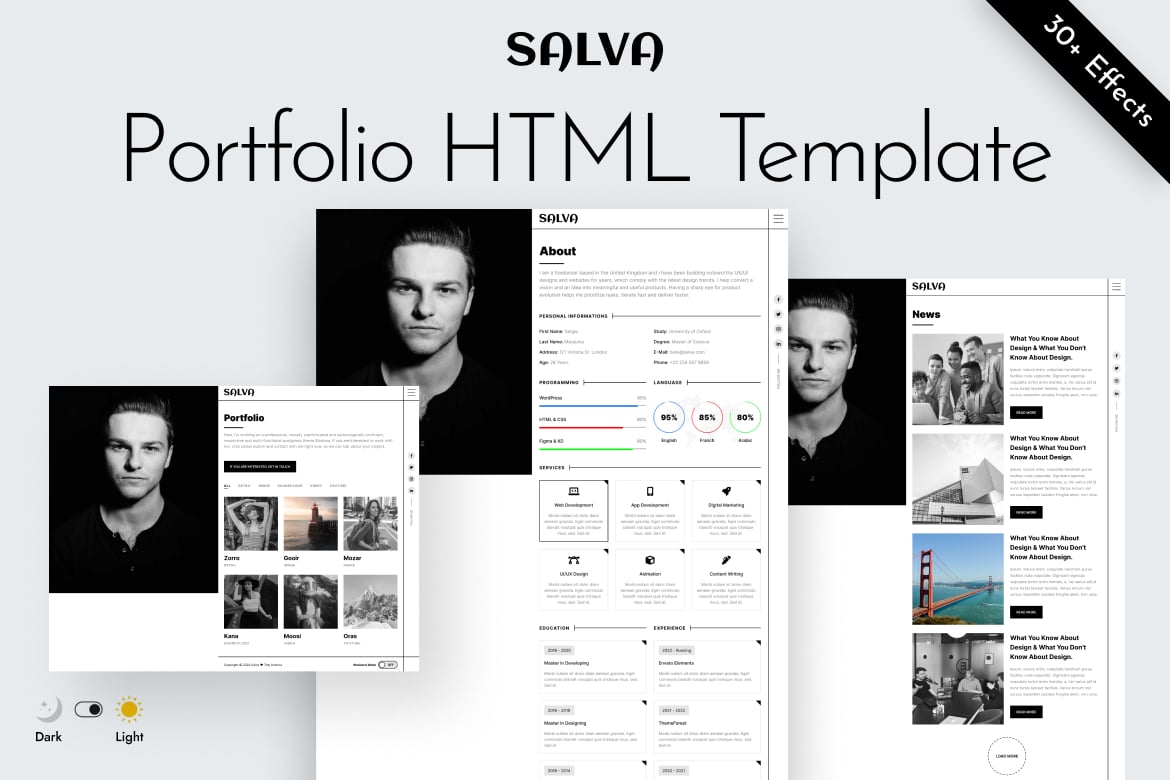 Imagen de portada de Personal Portfolio Html Template - Salva (plantilla web)