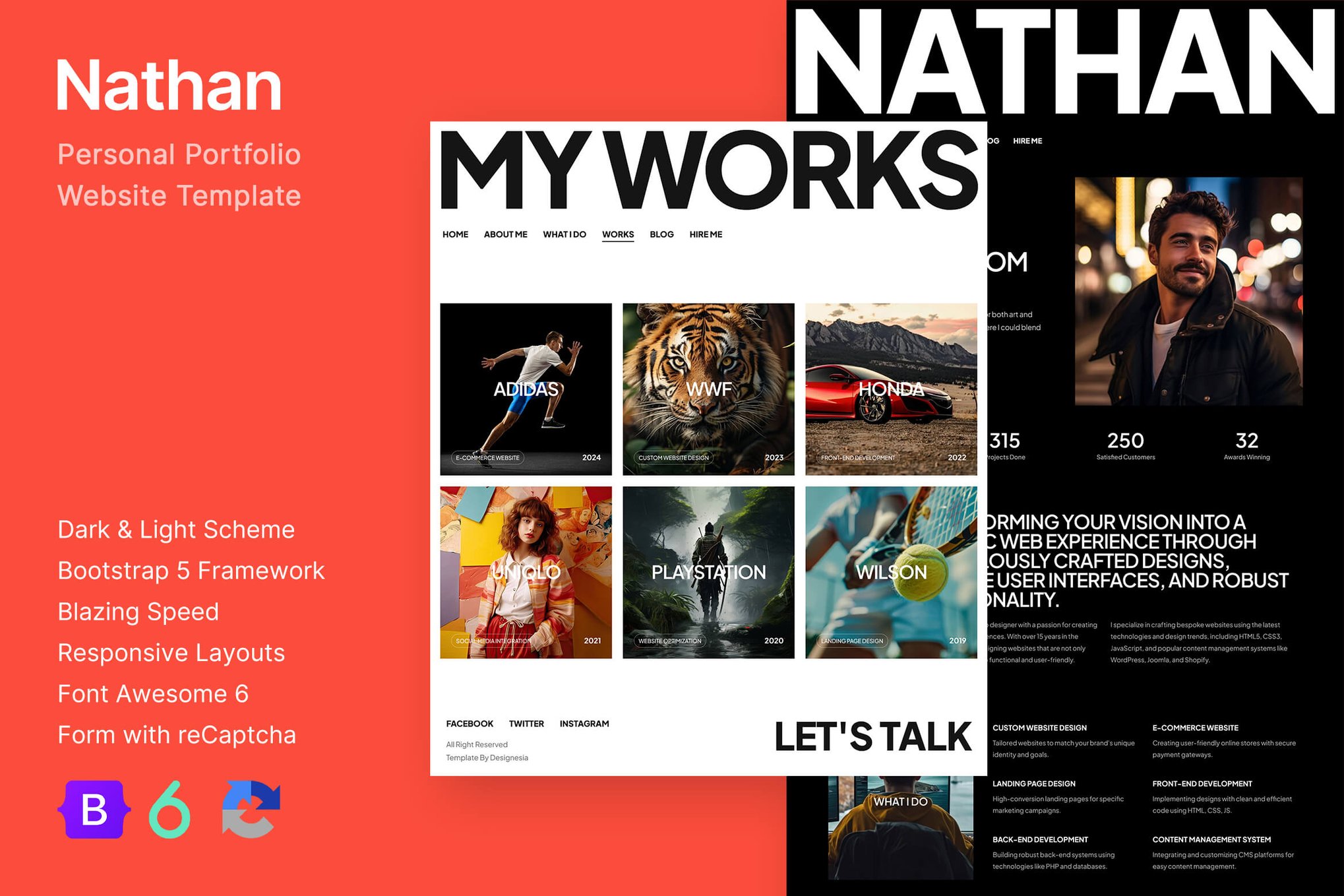 Imagen de portada de Personal Portfolio Website Template - Nathan (plantilla web)