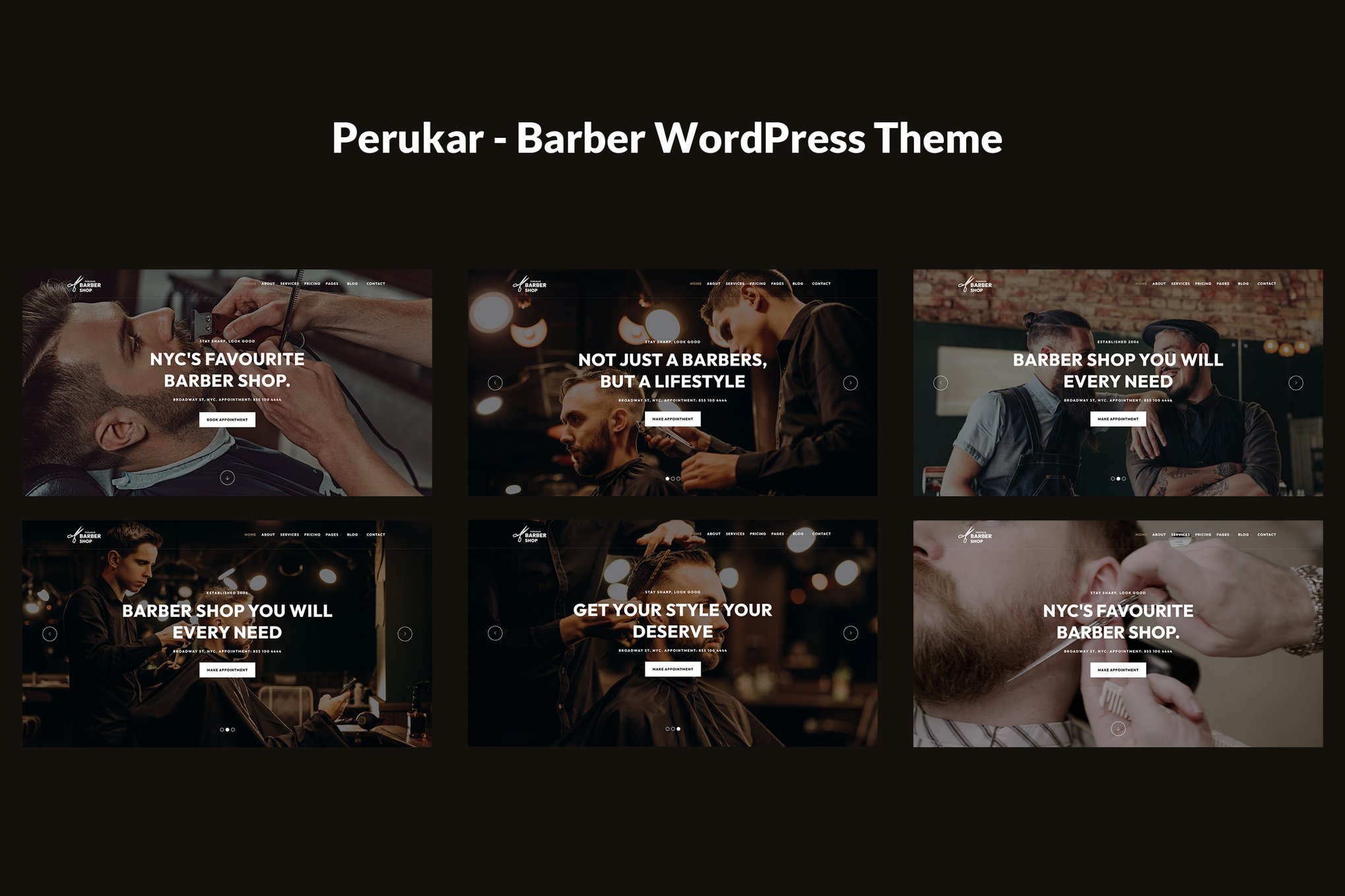 Imagen de portada de Perukar - Barber WordPress Theme (tema)