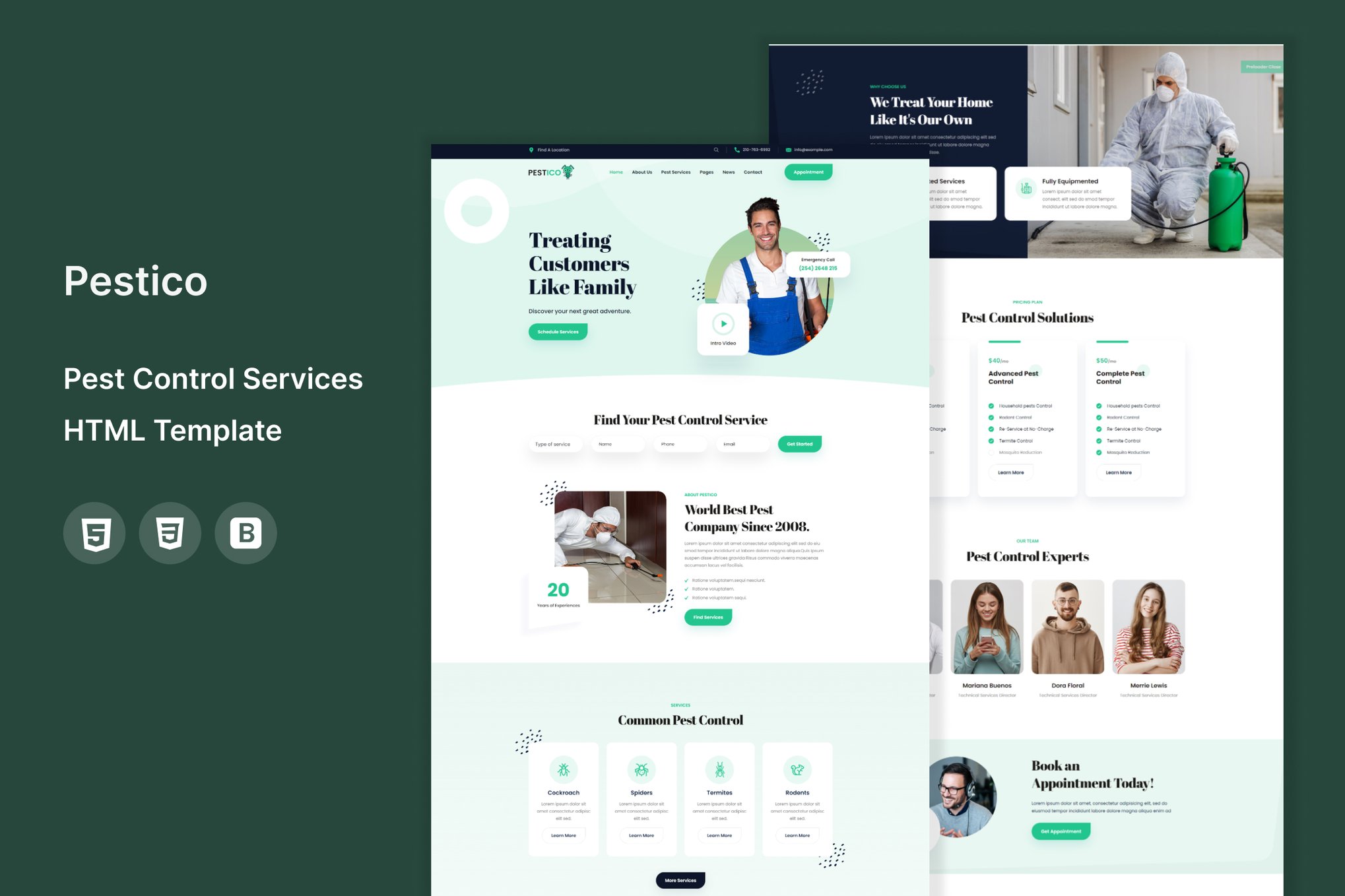 Imagen de portada de Pestico - Pest Control Services HTML Template (plantilla web)