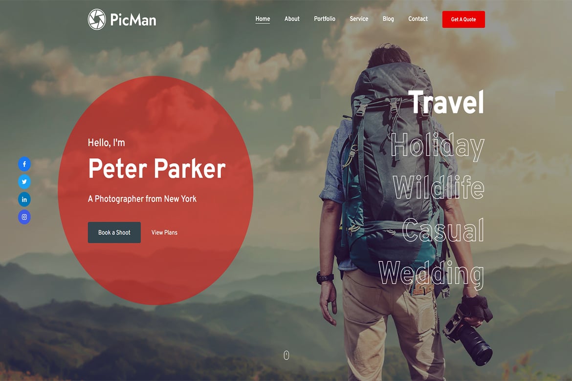 Imagen de portada de PicMan - Personal Portfolio Template (plantilla web)