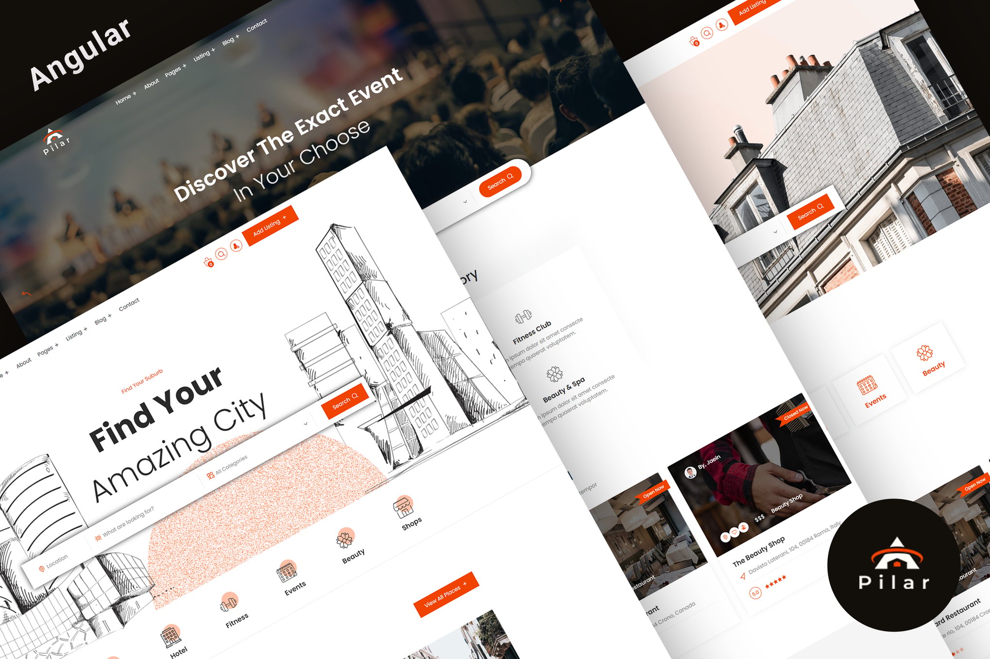 Imagen de portada de Pilar - Directory & Listing Angular Template (plantilla web)